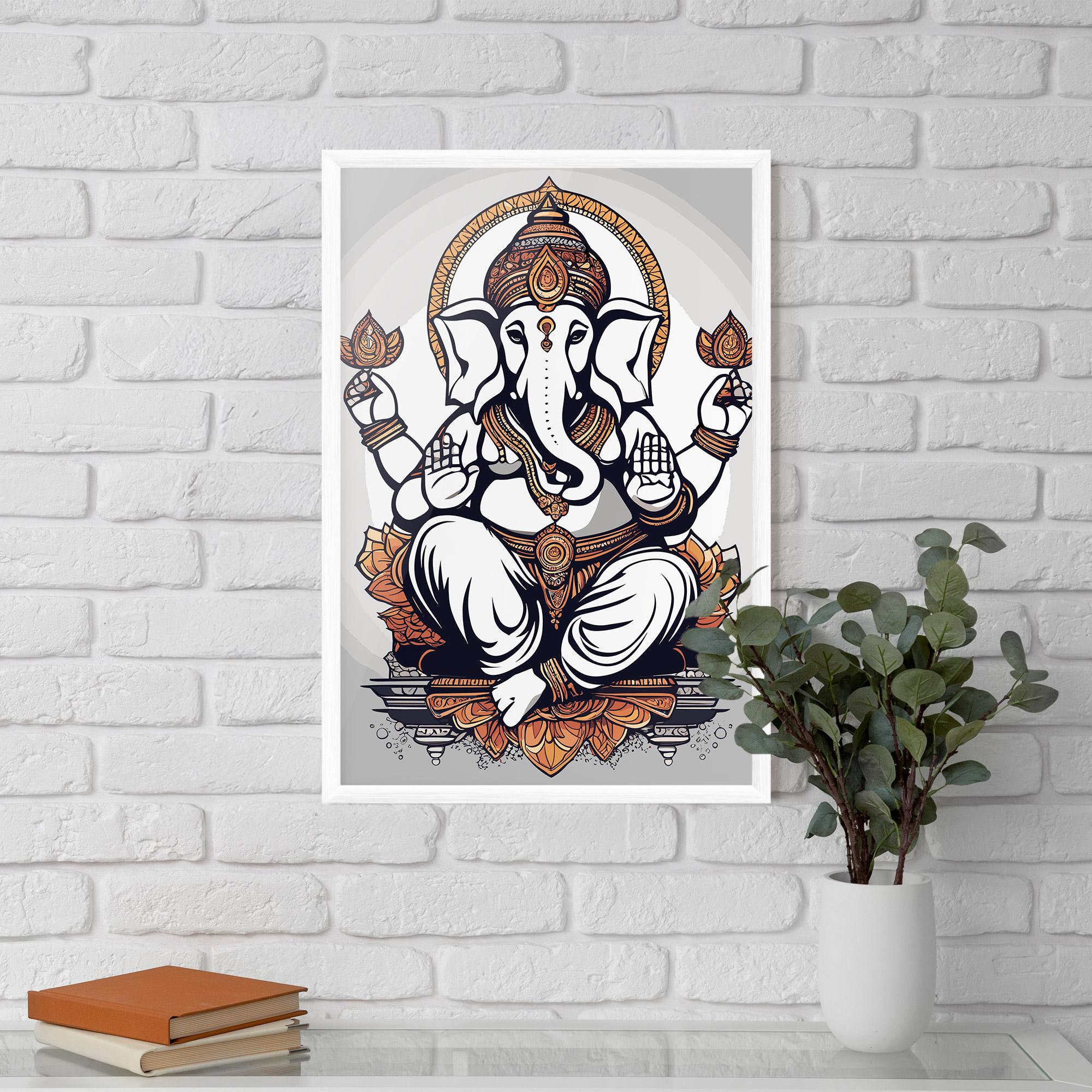 Plakat w Ramie Chaturthi Grey mockup 5