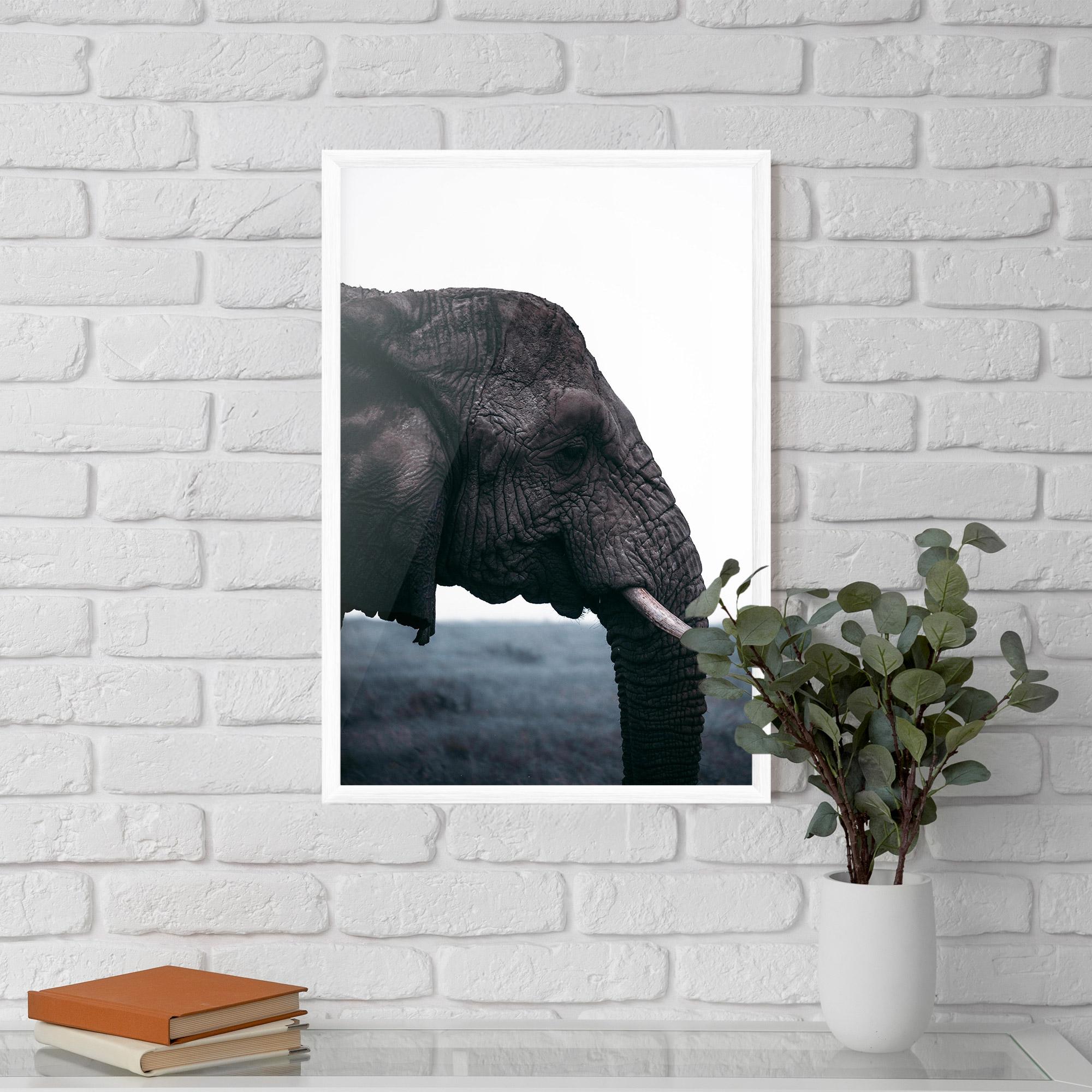 Plakat w Ramie Close Grey Eelephant mockup 5