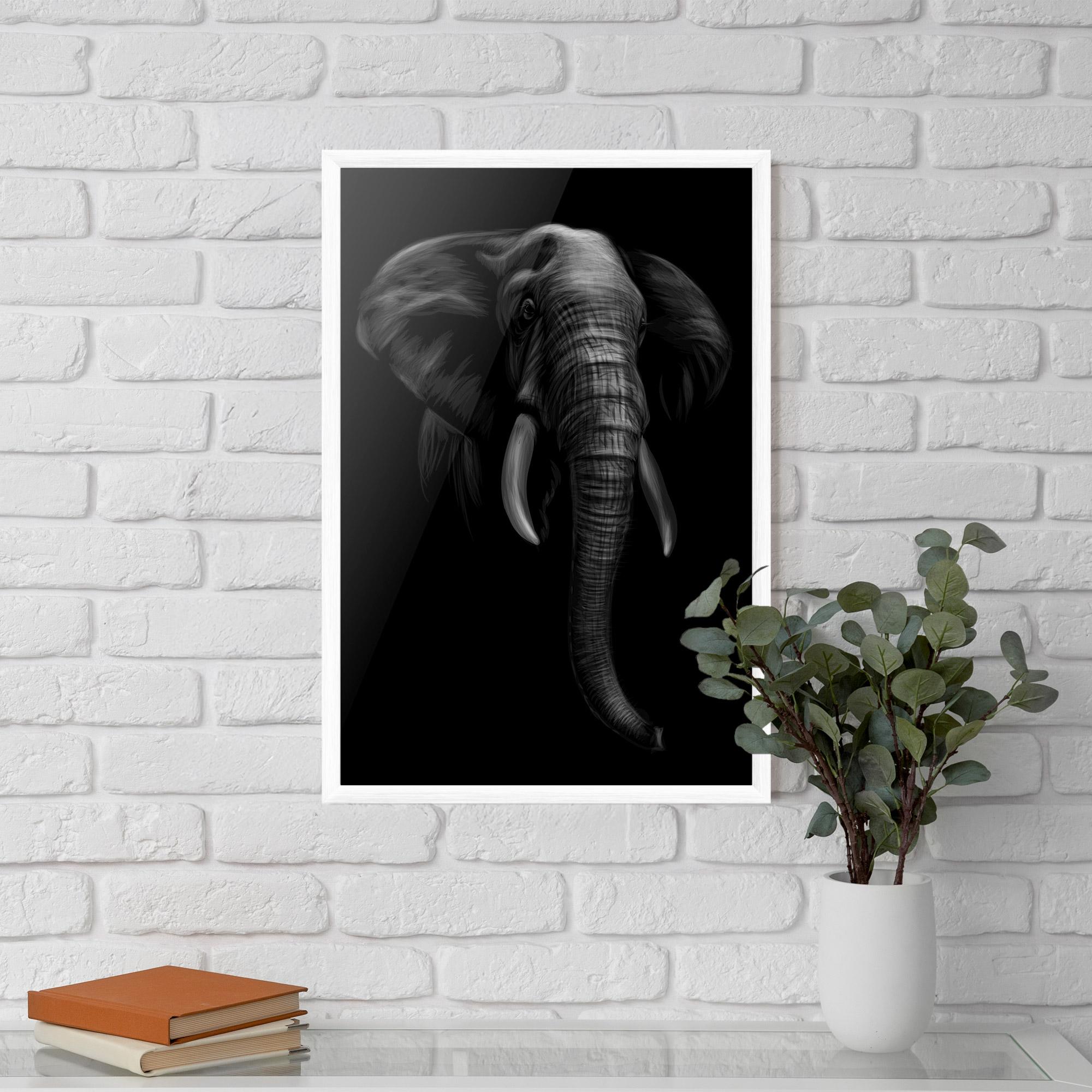 Plakat w Ramie Elephant Head mockup 5