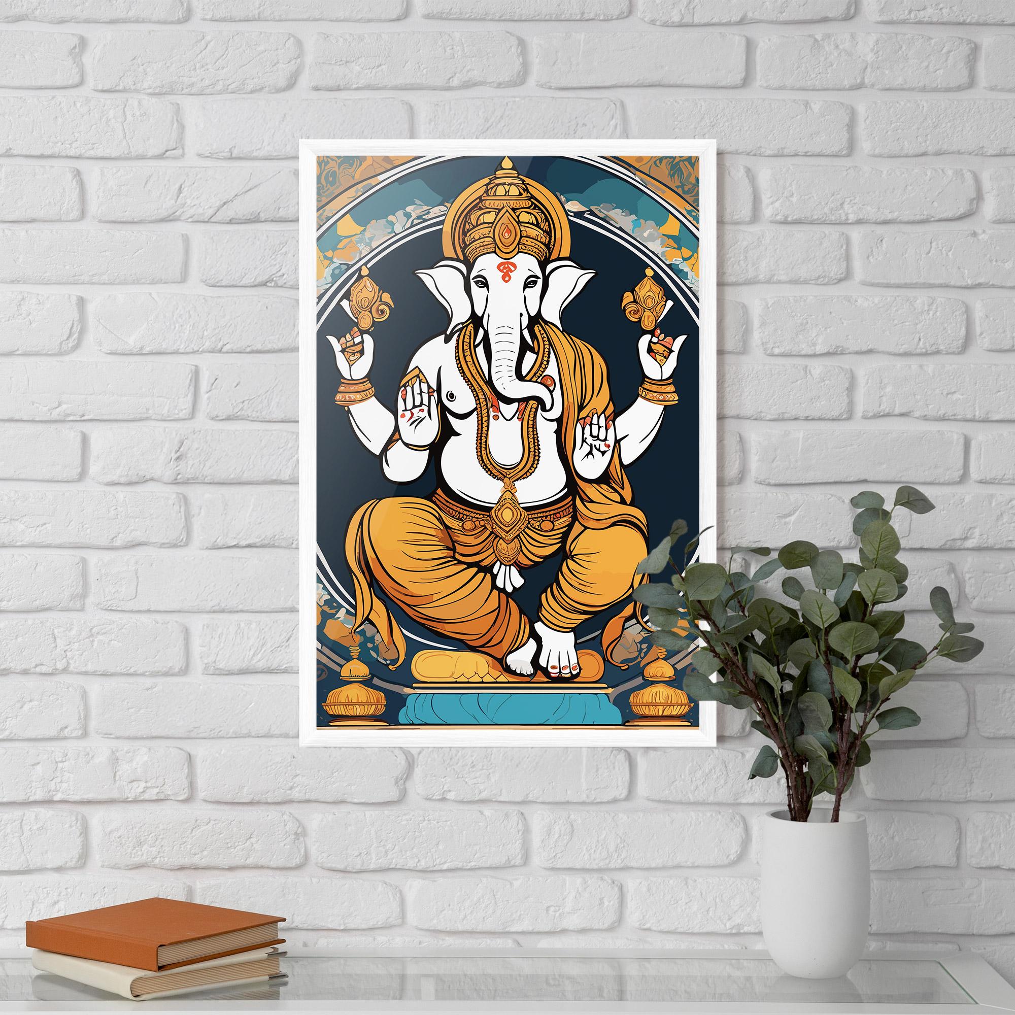 Plakat w Ramie Gold Ganpati mockup 5