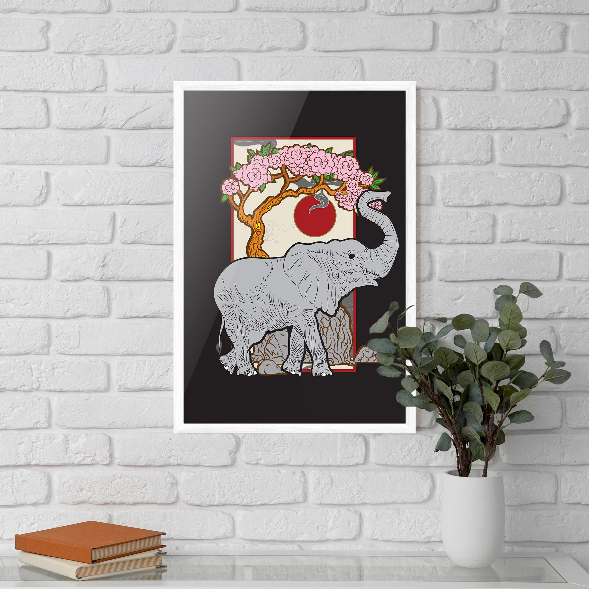 Plakat w Ramie Three Elephant mockup 5