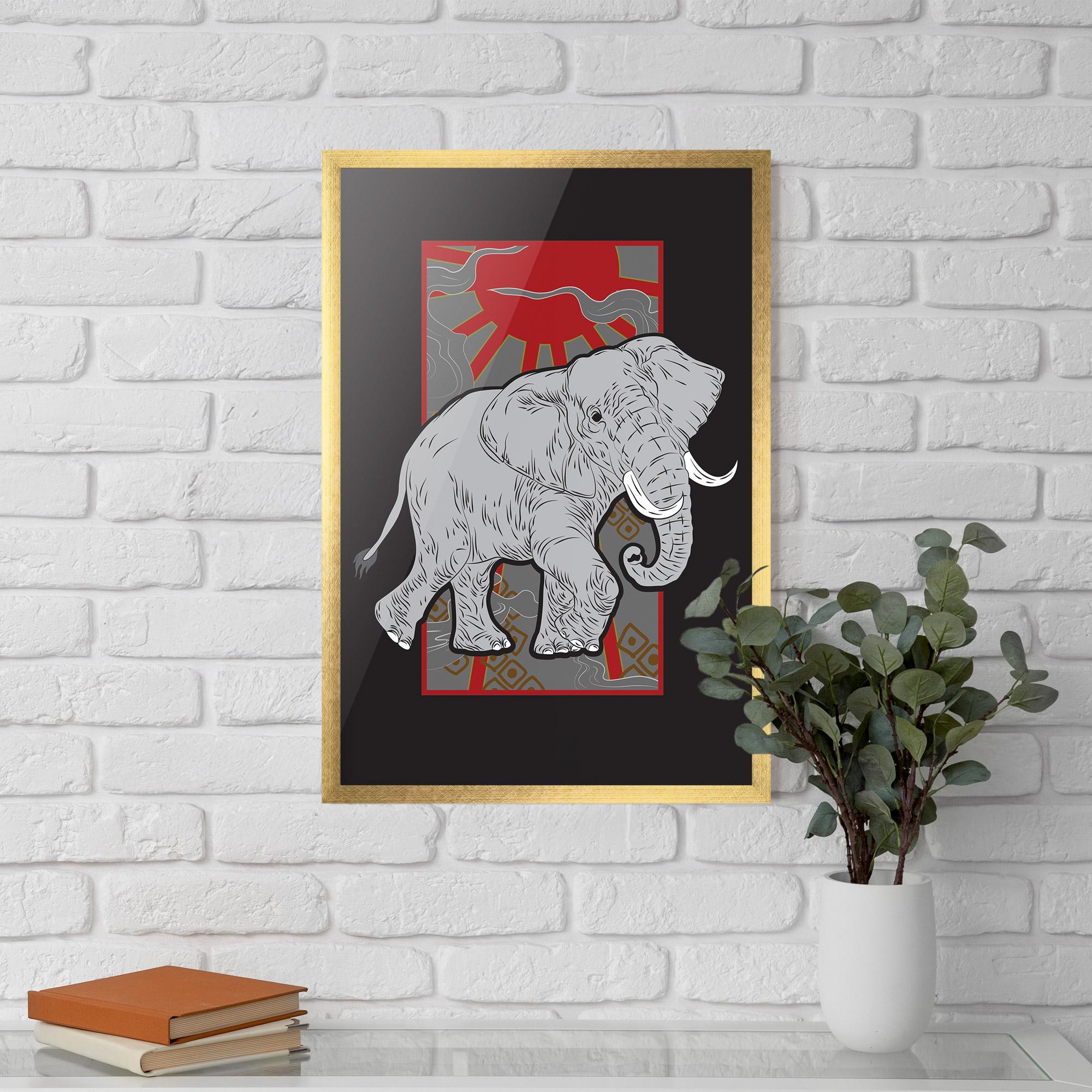 Plakat w Ramie Asian Elephant mockup 5
