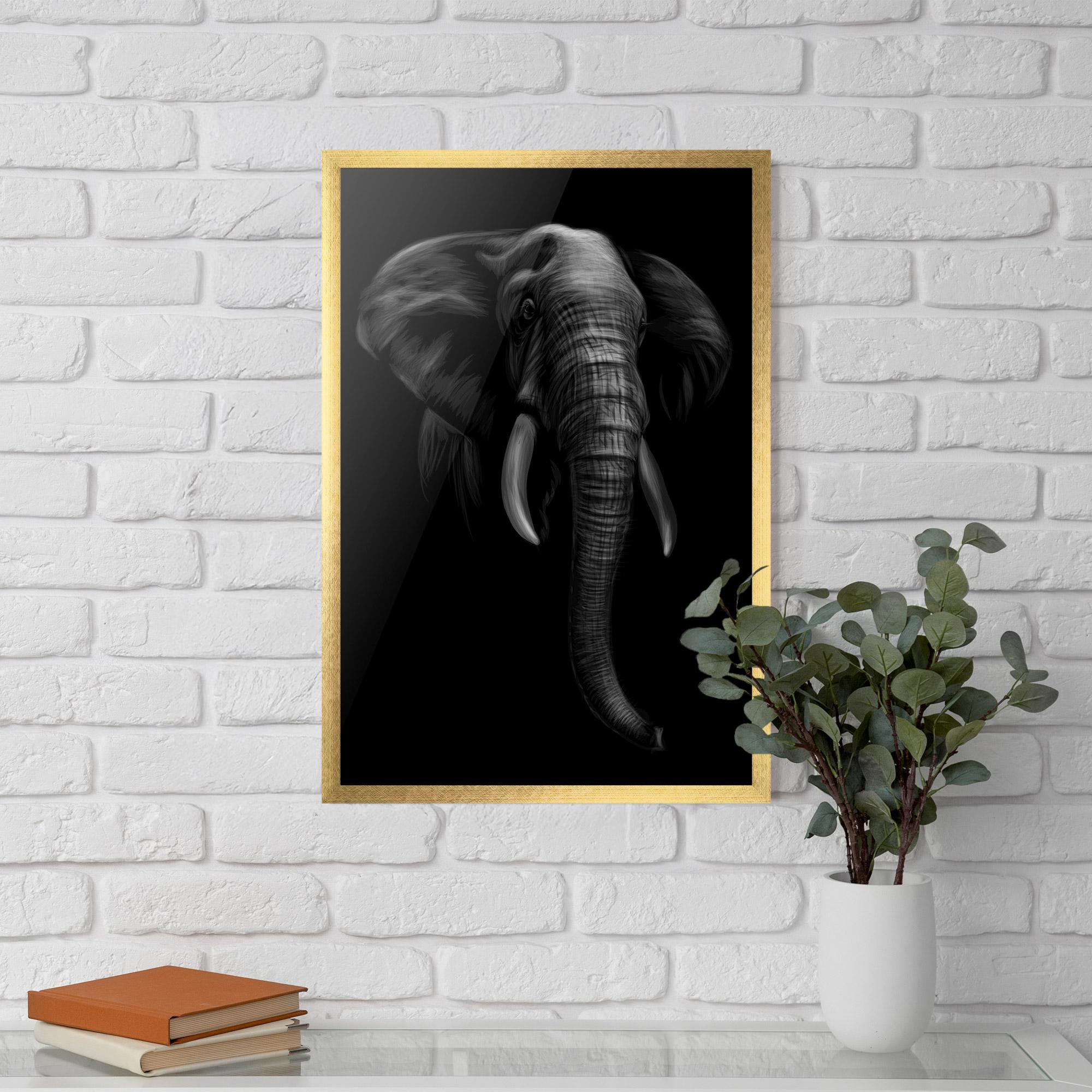 Plakat w Ramie Elephant Head mockup 5