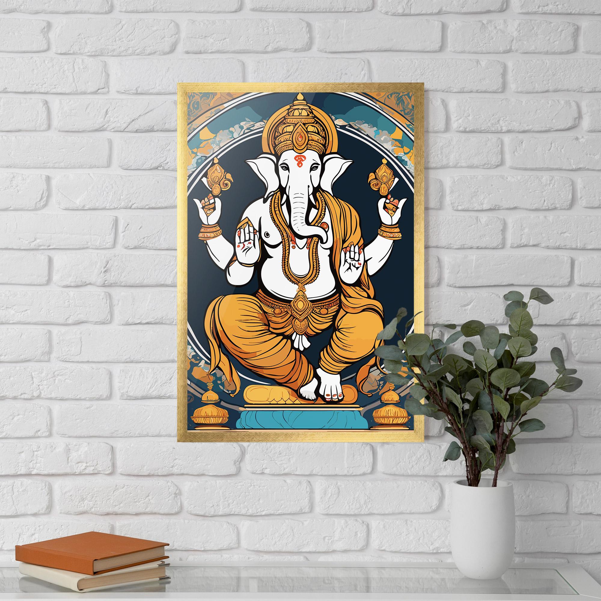 Plakat w Ramie Gold Ganpati mockup 5
