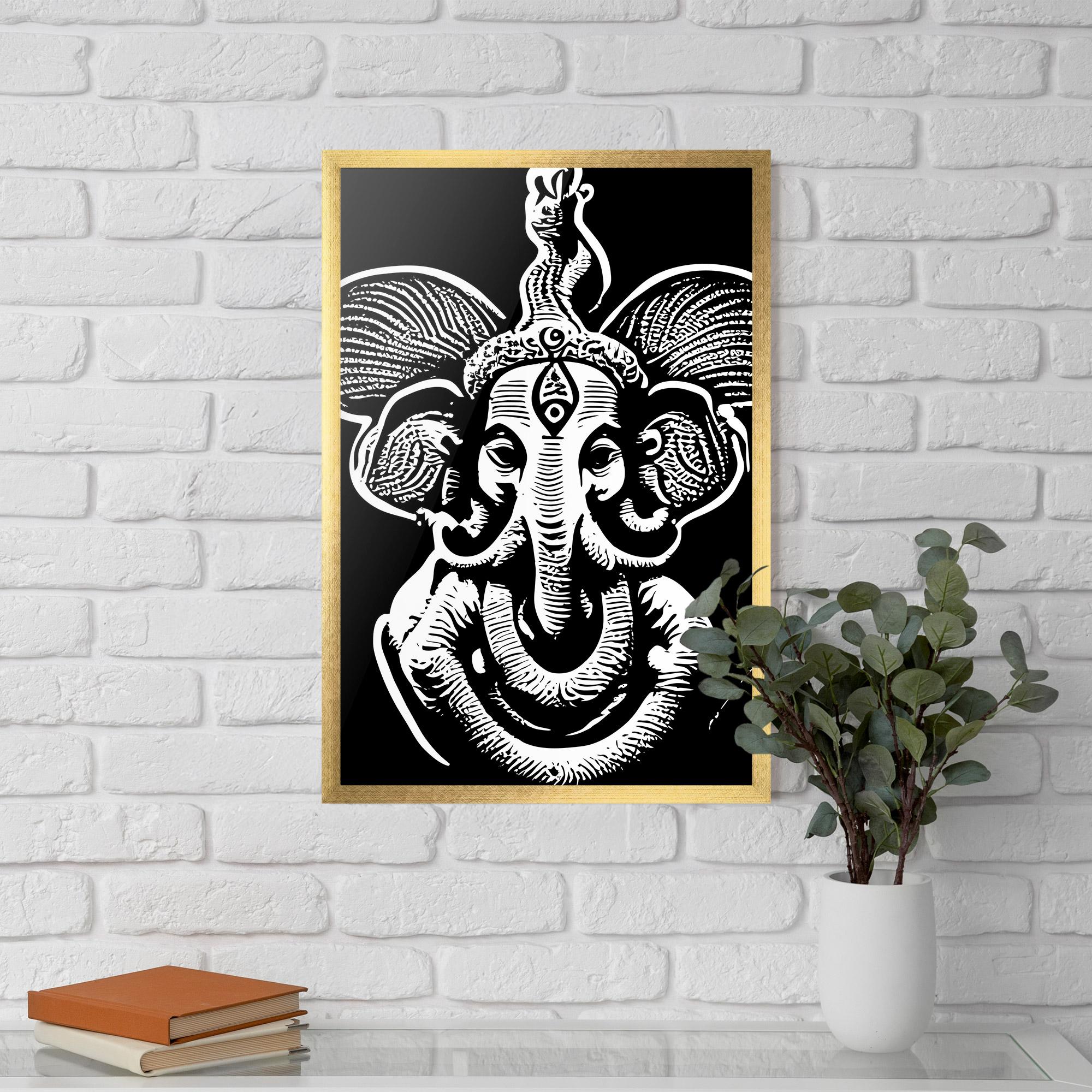 Plakat w Ramie White Head Elephant mockup 5