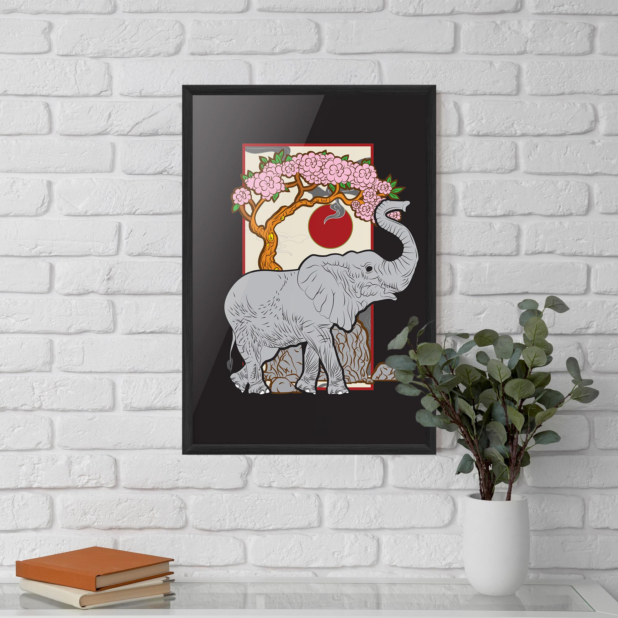 Plakat w Ramie Three Elephant mockup 5