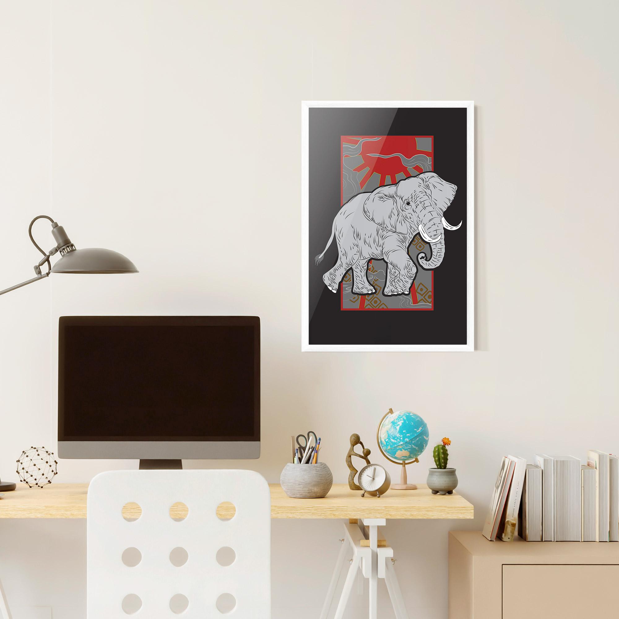 Plakat w Ramie Asian Elephant mockup 6