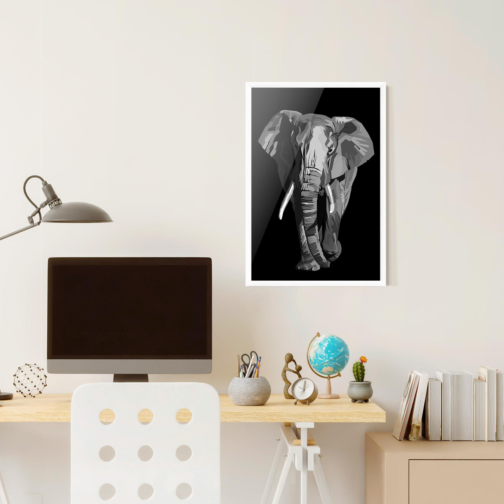 Plakat w Ramie Beautiful Grey Elephant mockup 6