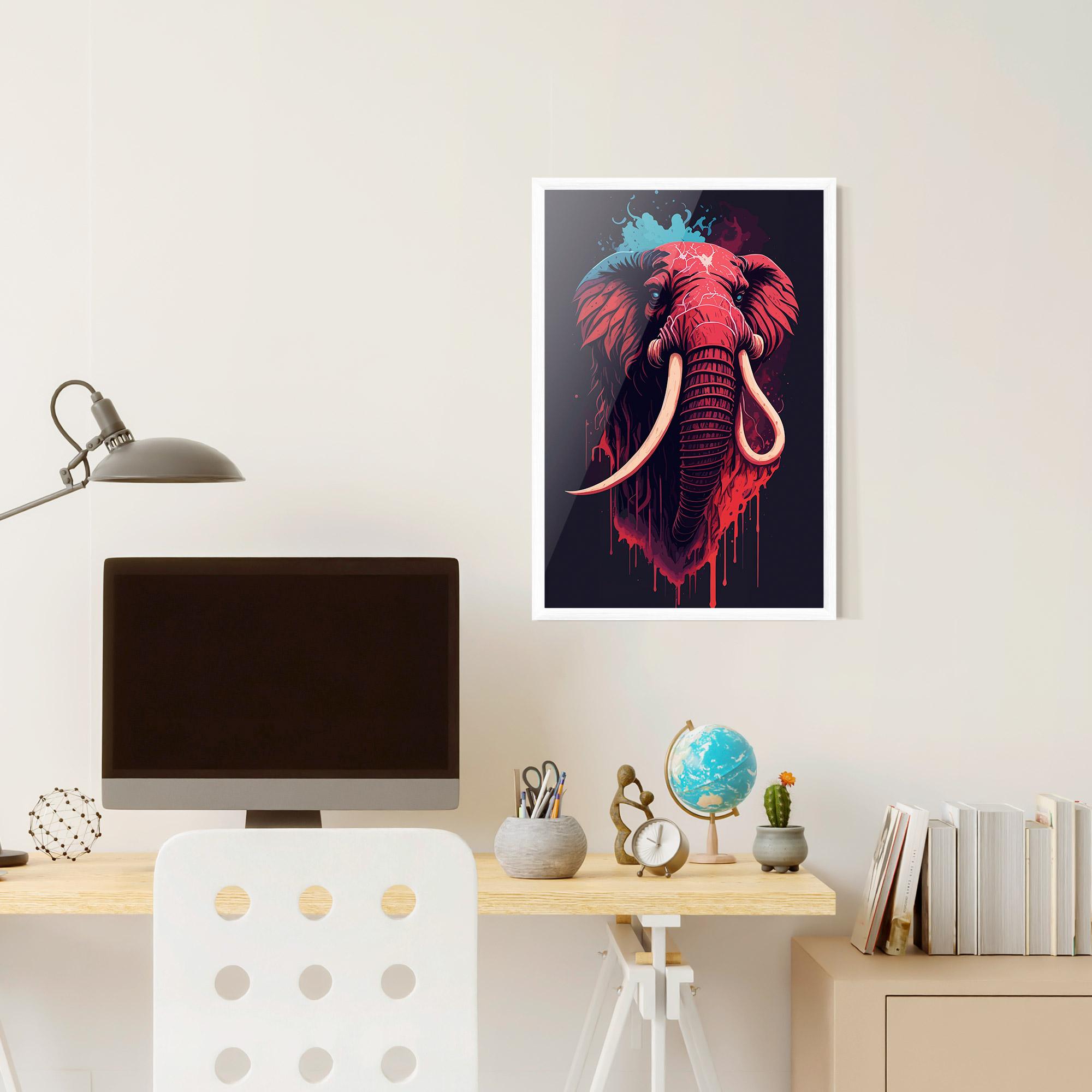 Plakat w Ramie Blue Red Elephant mockup 6