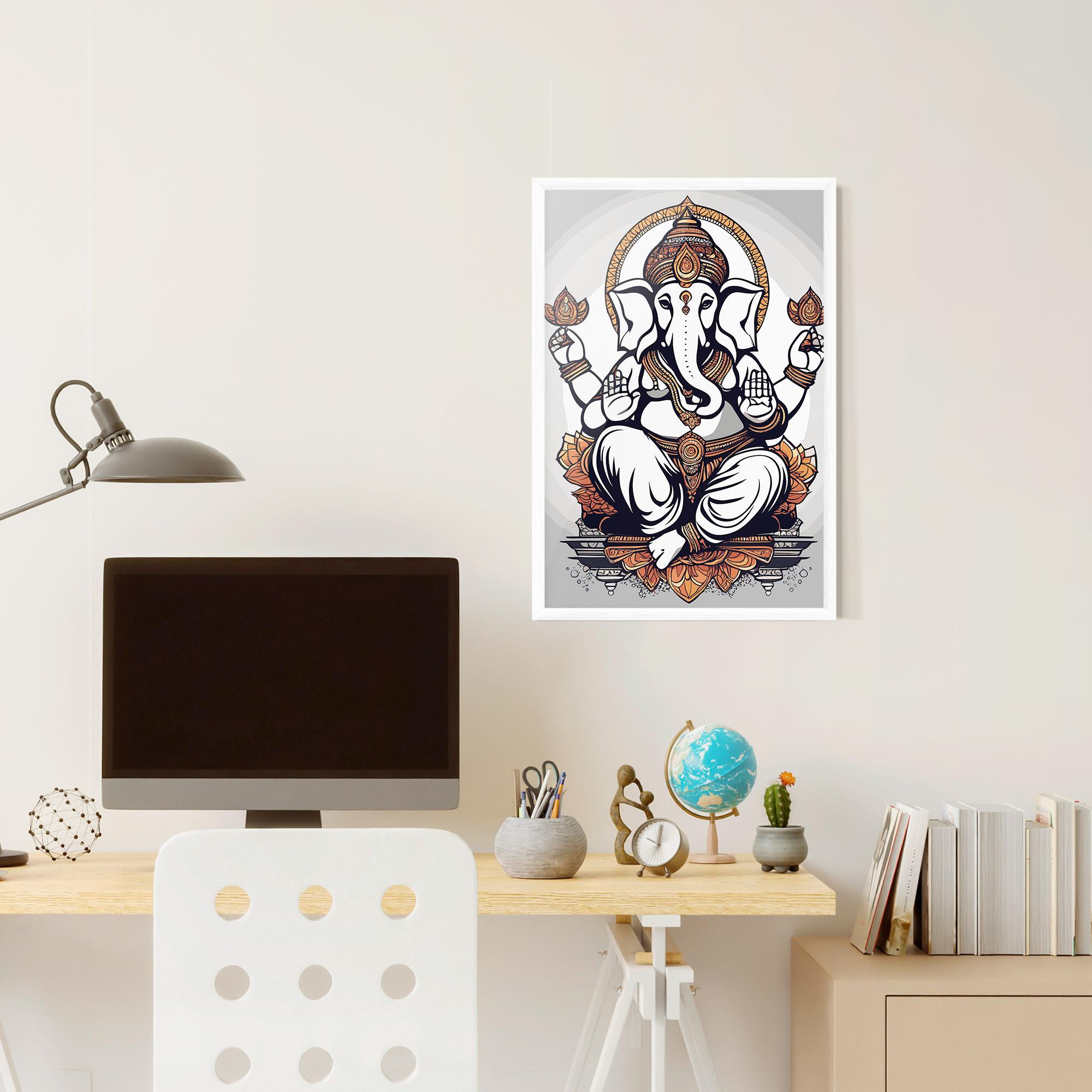 Plakat w Ramie Chaturthi Grey mockup 6