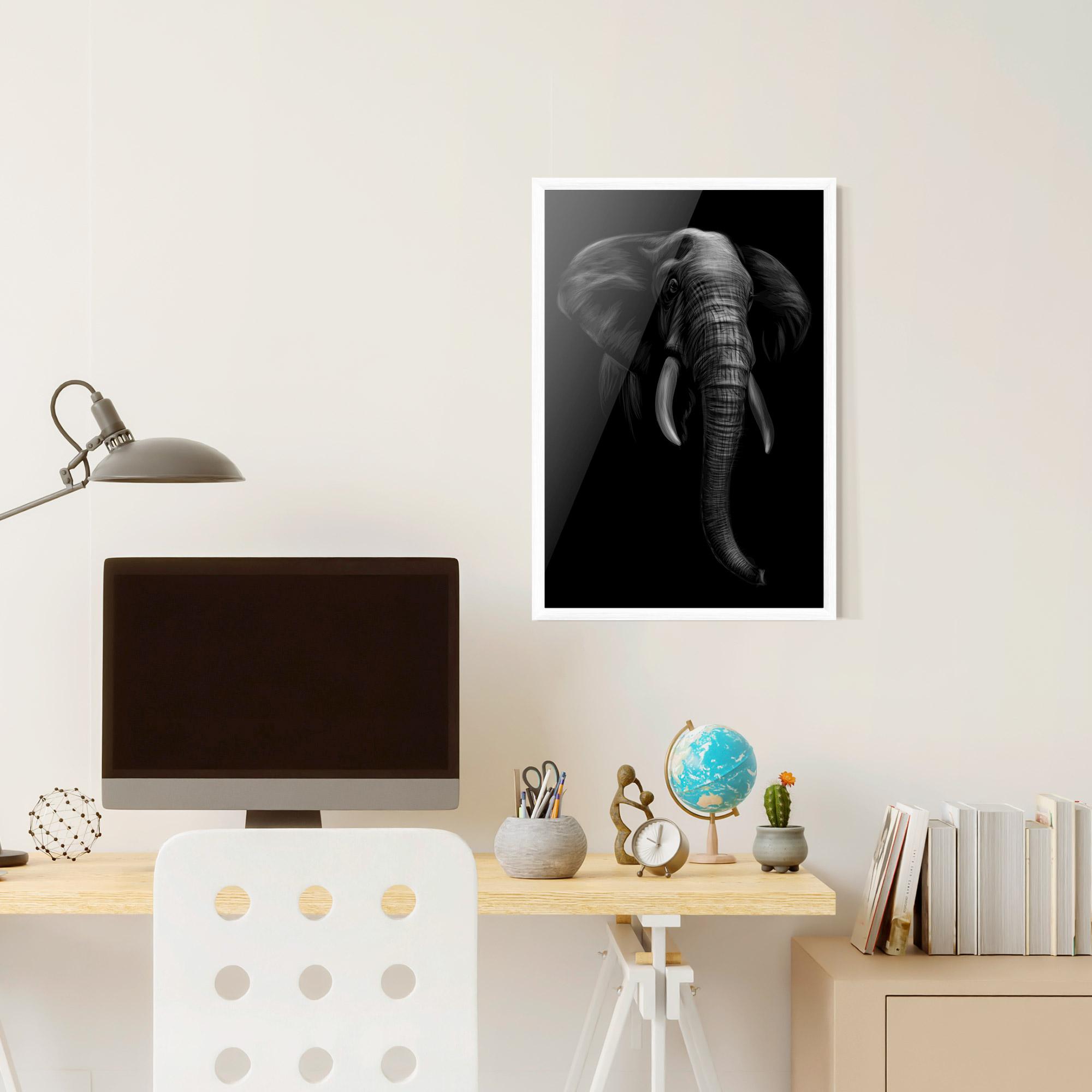 Plakat w Ramie Elephant Head mockup 6