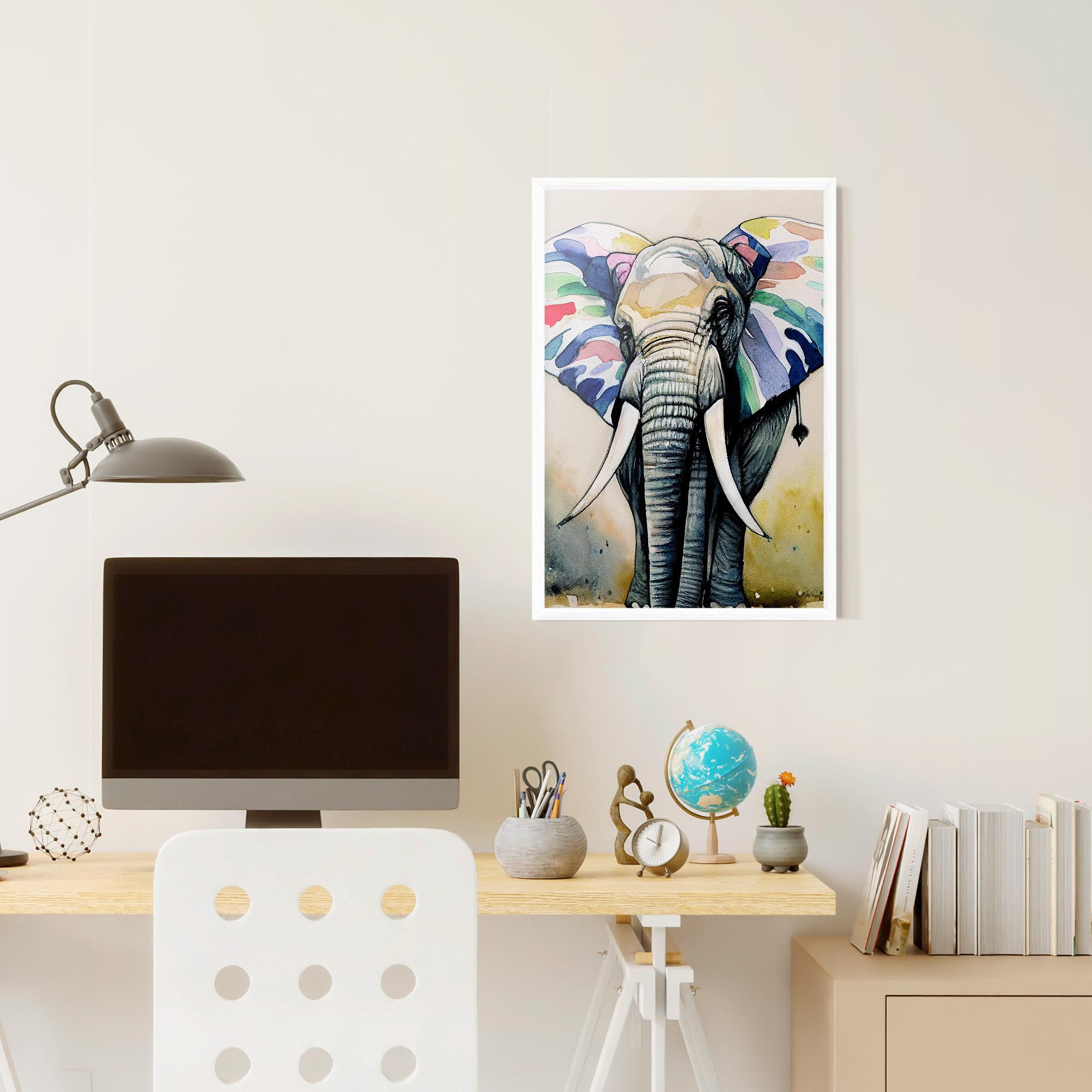 Plakat w Ramie Watercolor Elephant Art mockup 6