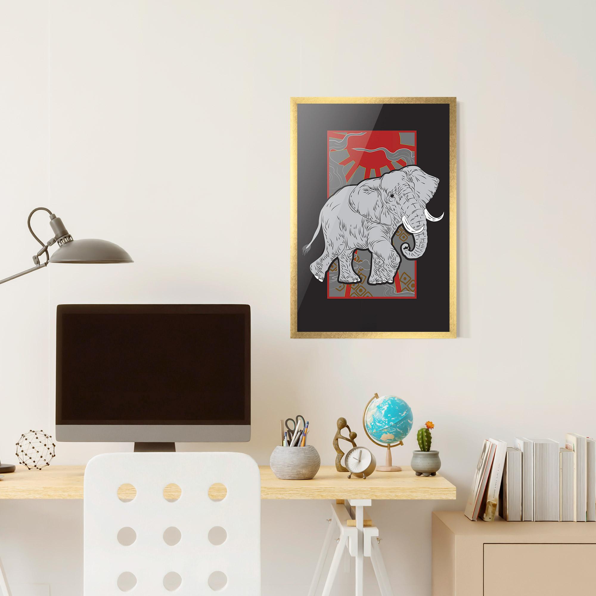 Plakat w Ramie Asian Elephant mockup 6