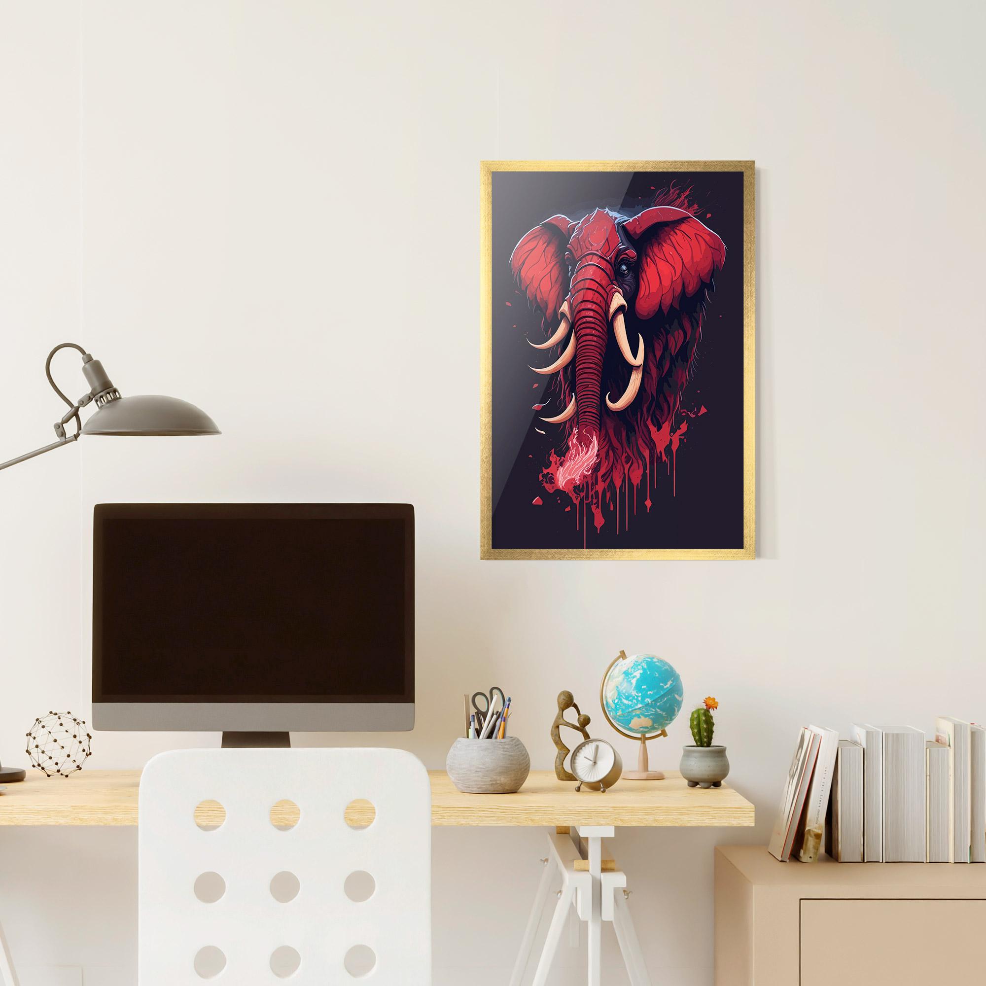 Plakat w Ramie Bloody Elephant mockup 6