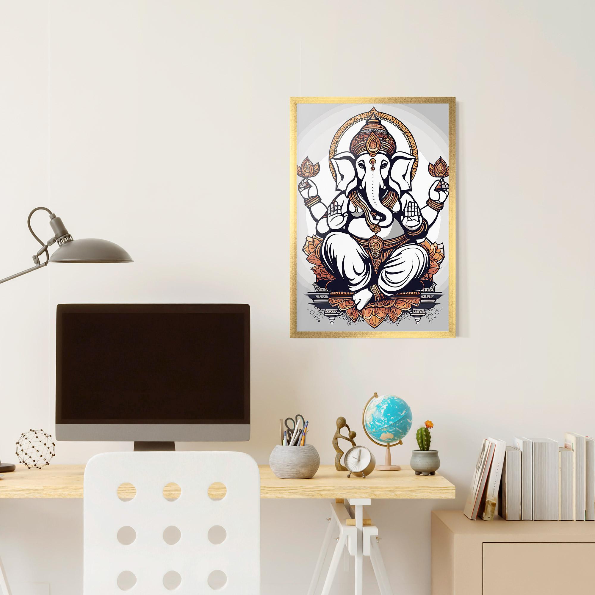 Plakat w Ramie Chaturthi Grey mockup 6