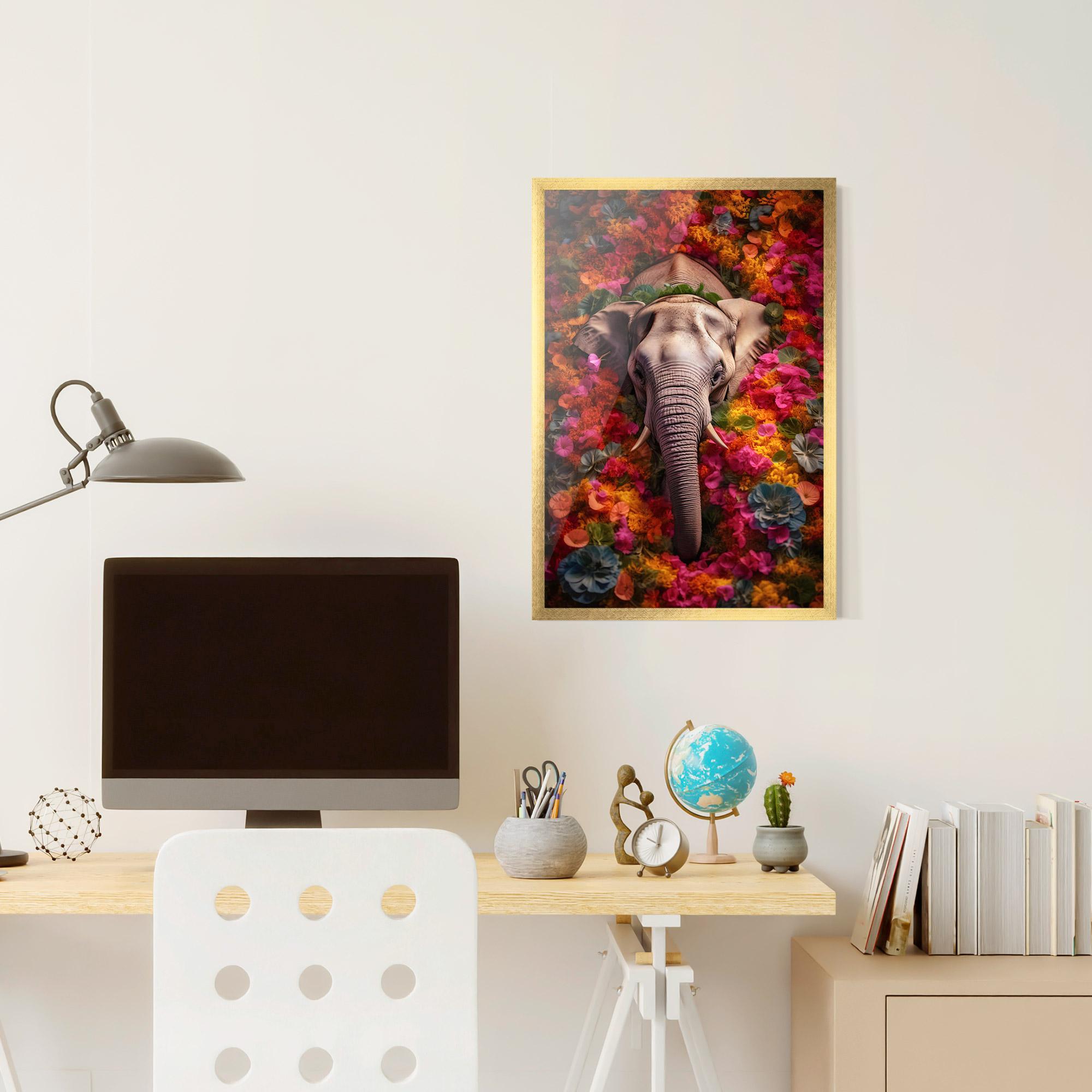 Plakat w Ramie Flower Elephant mockup 6