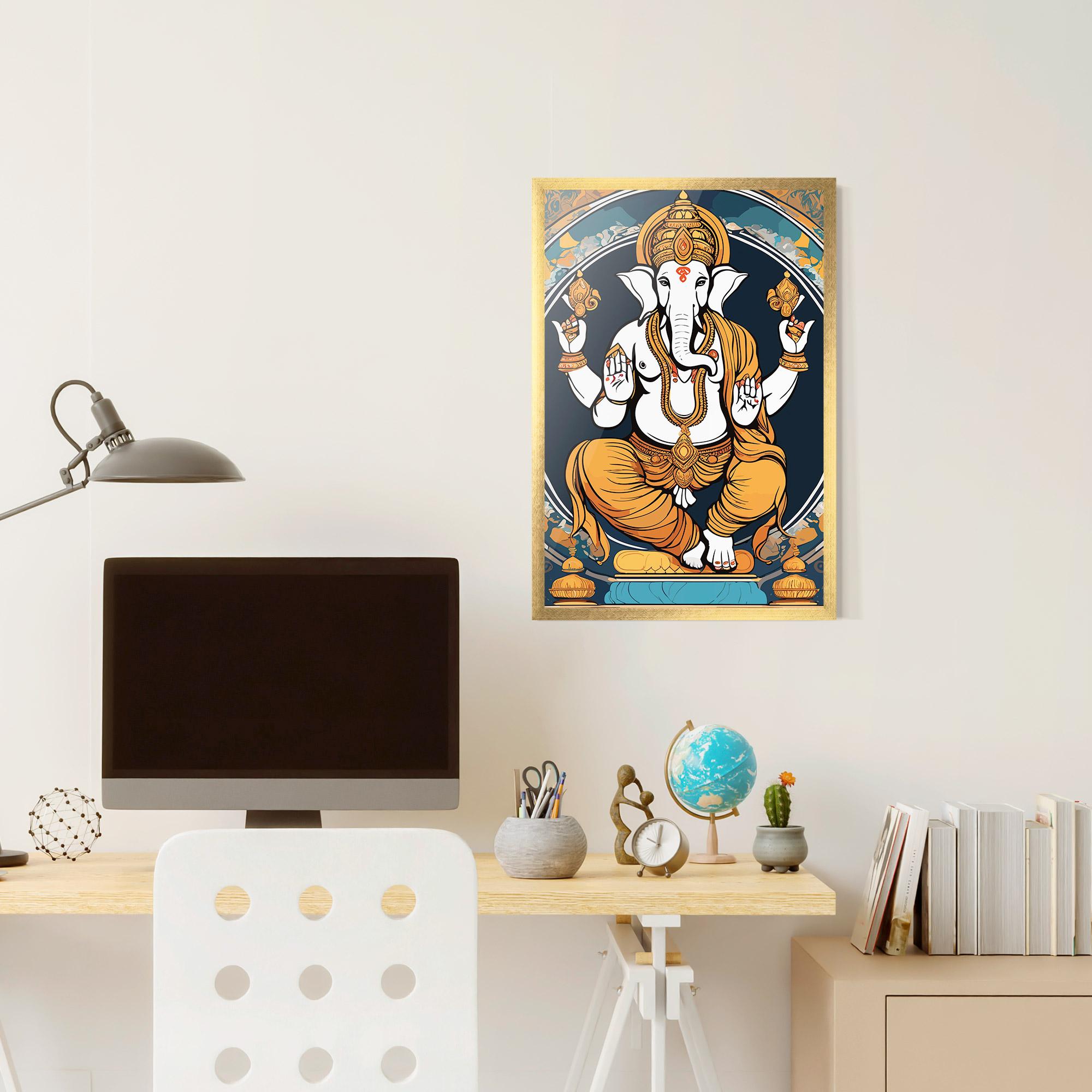 Plakat w Ramie Gold Ganpati mockup 6