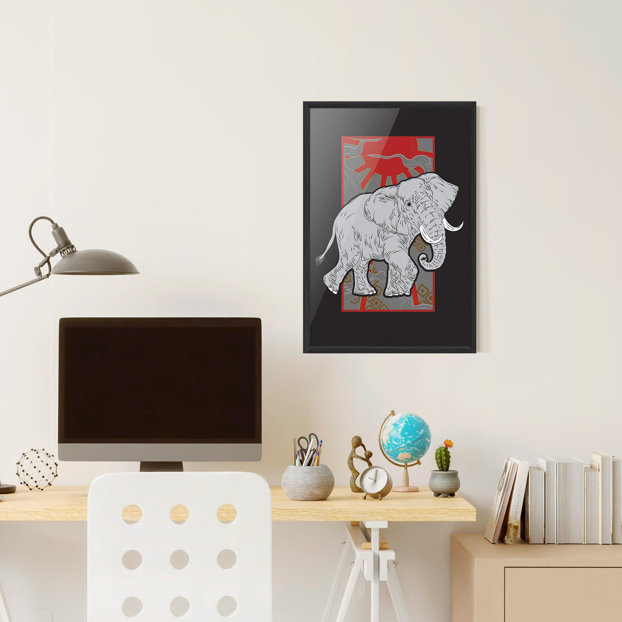 Plakat w Ramie Asian Elephant mockup 6