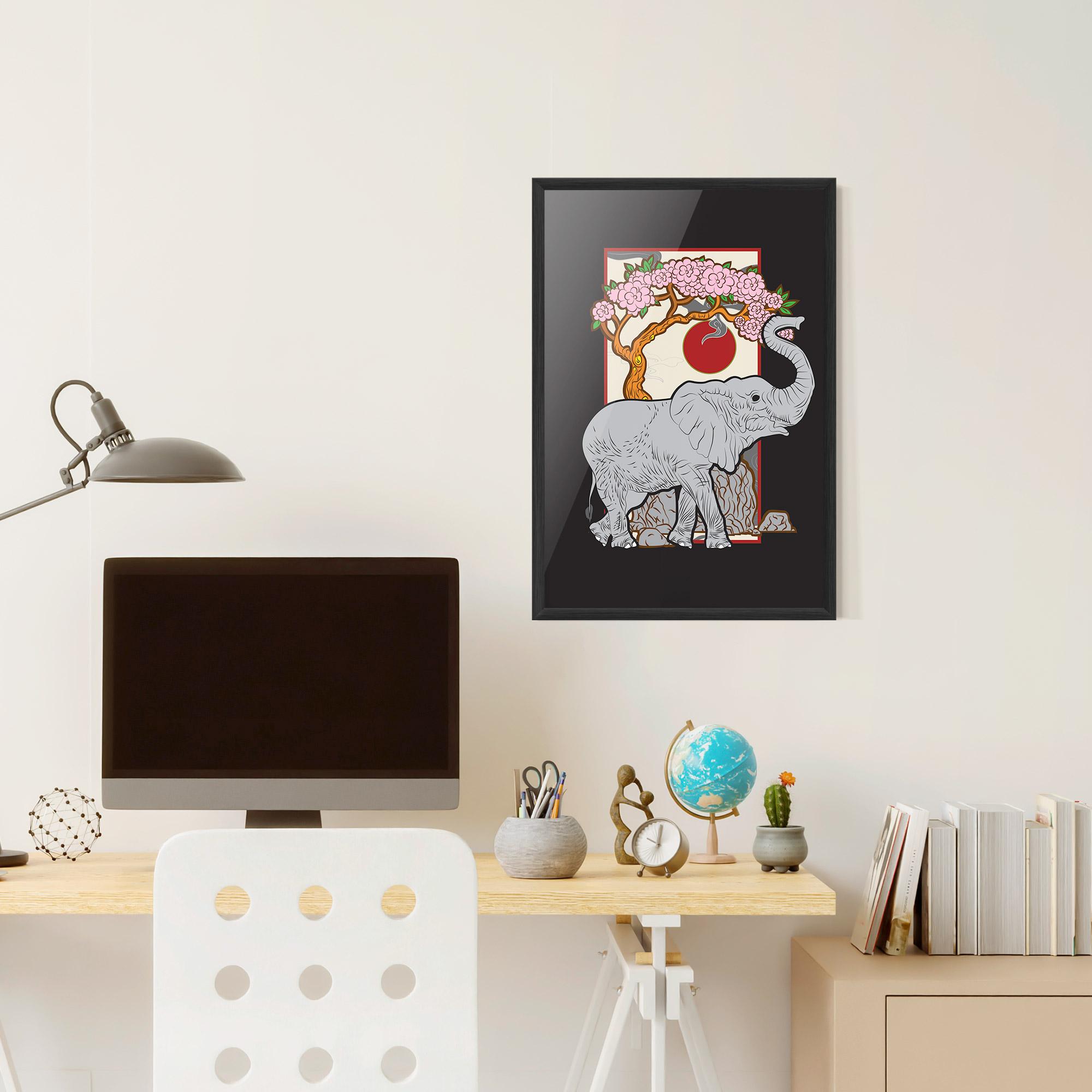 Plakat w Ramie Three Elephant mockup 6
