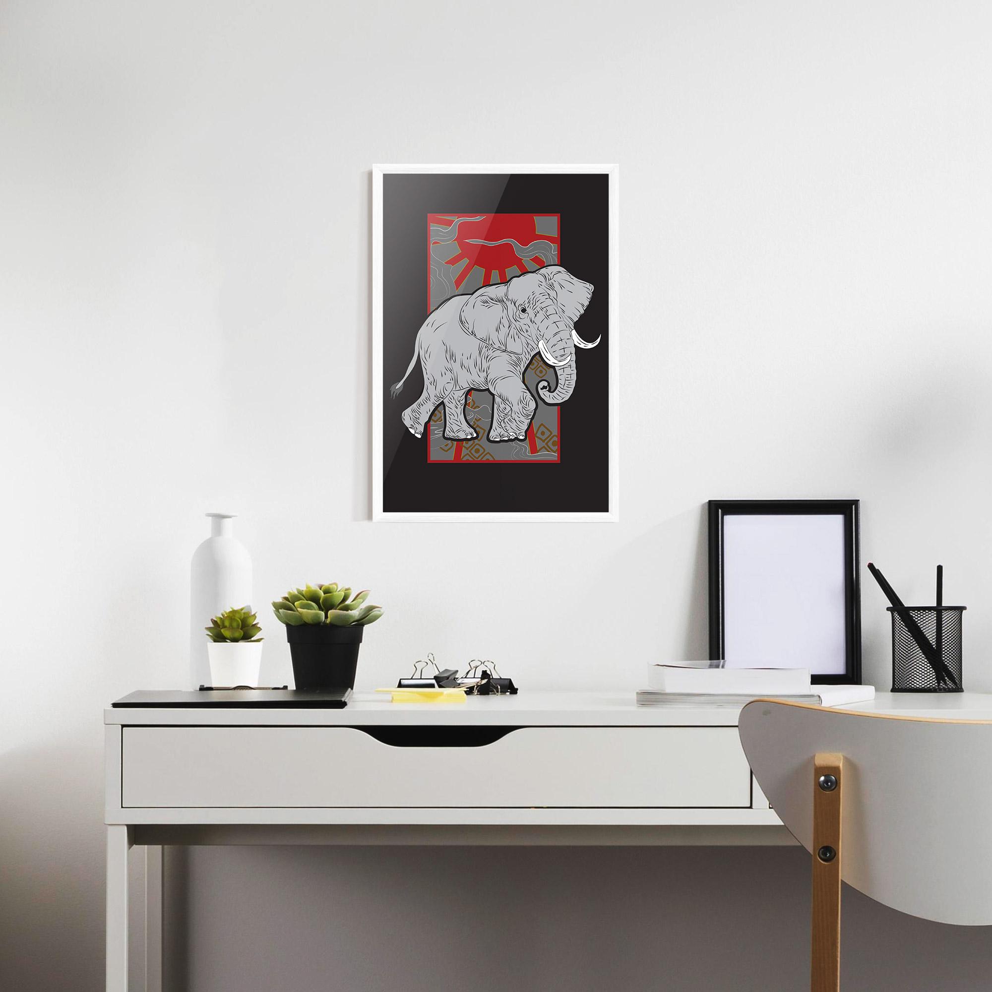 Plakat w Ramie Asian Elephant mockup 7