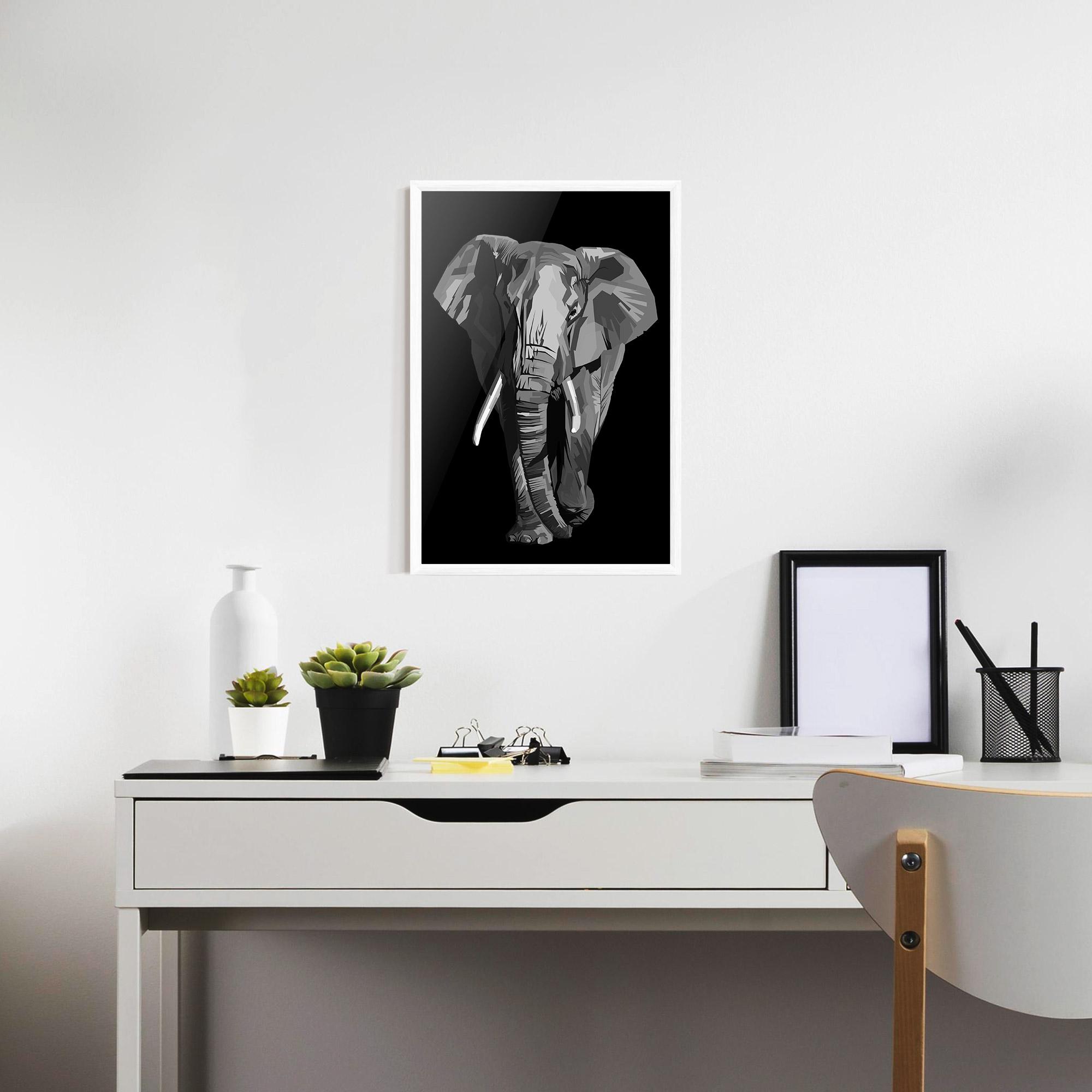 Plakat w Ramie Beautiful Grey Elephant mockup 7