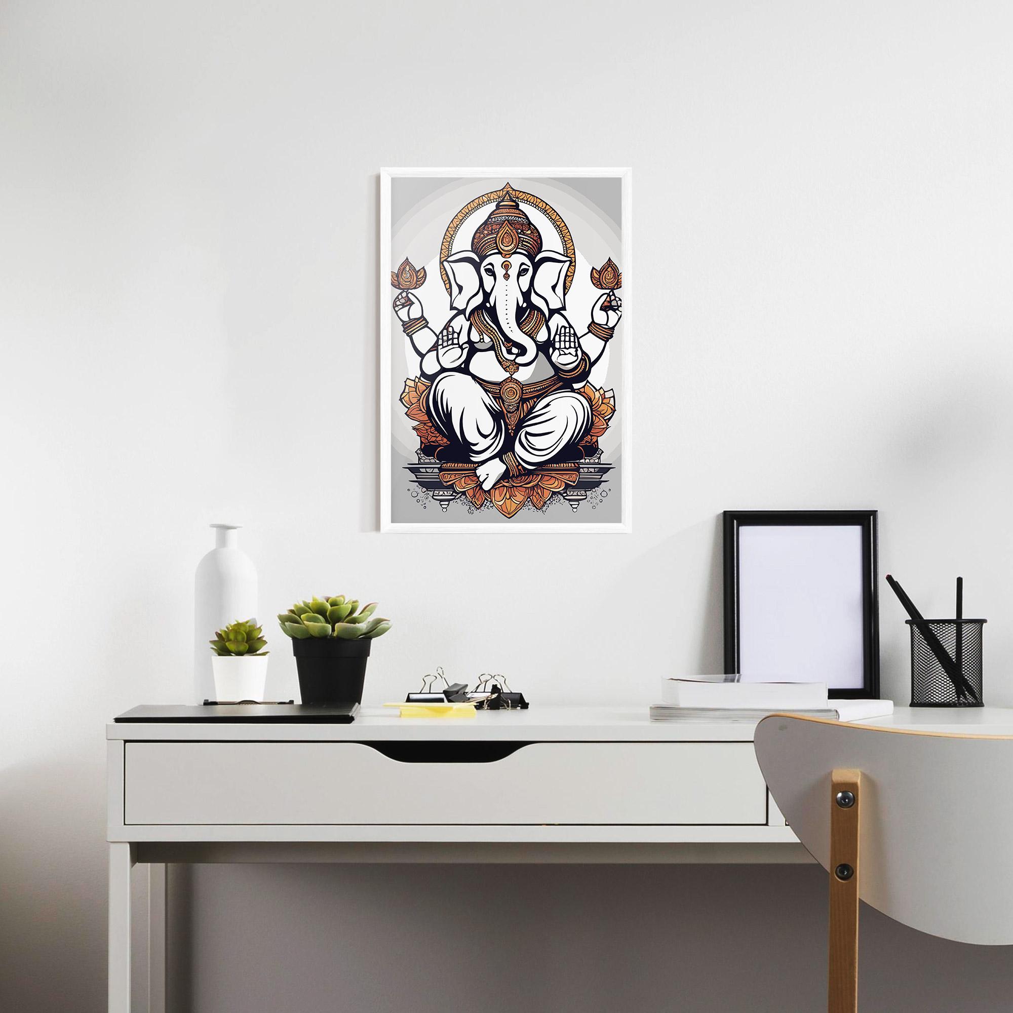 Plakat w Ramie Chaturthi Grey mockup 7