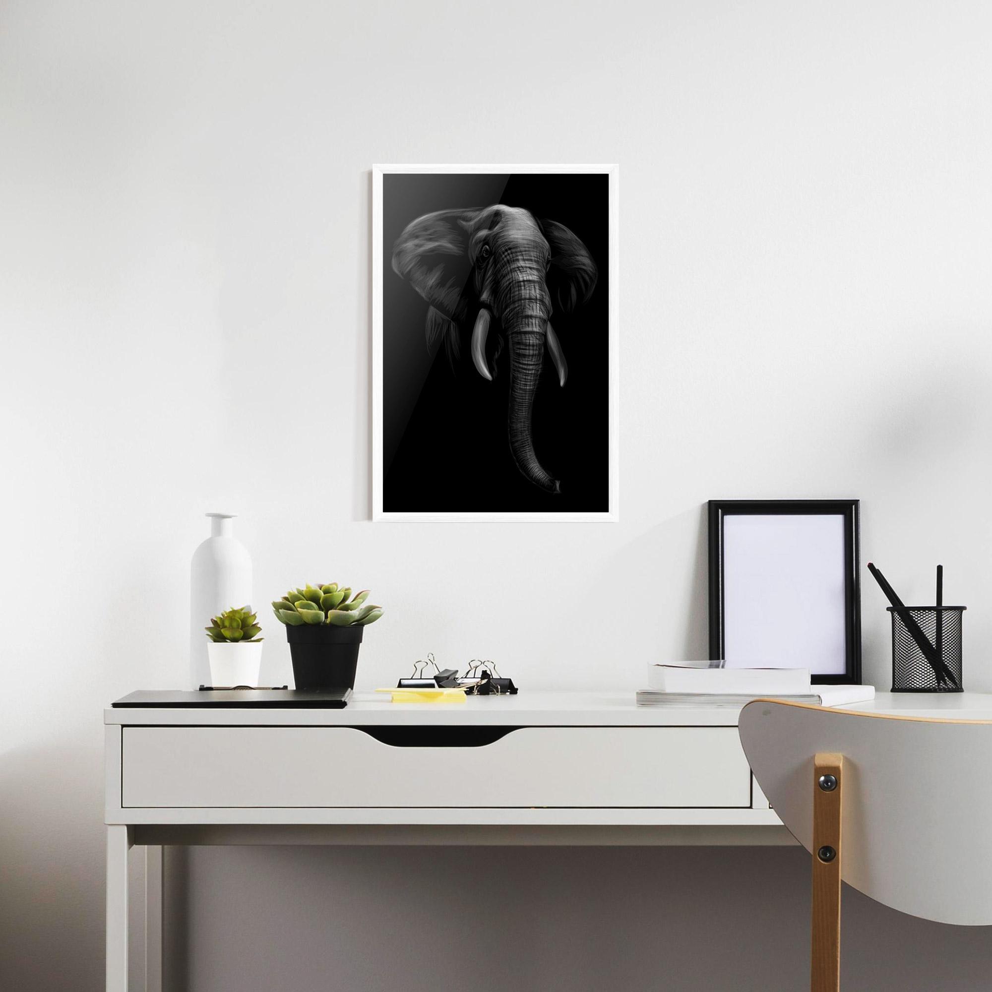 Plakat w Ramie Elephant Head mockup 7