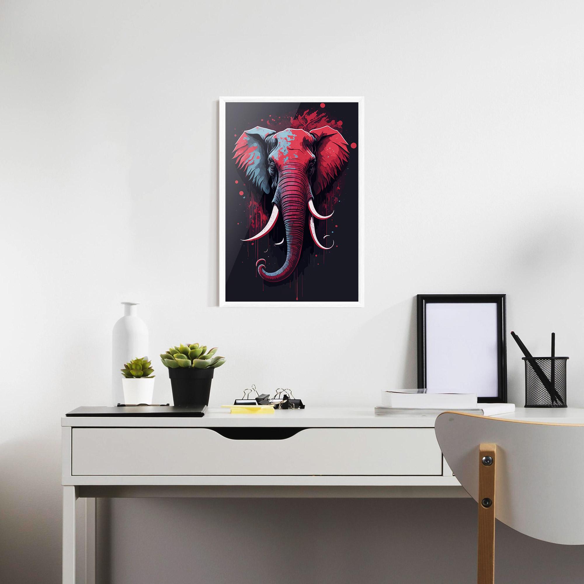 Plakat w Ramie Red Blue Elephant mockup 7