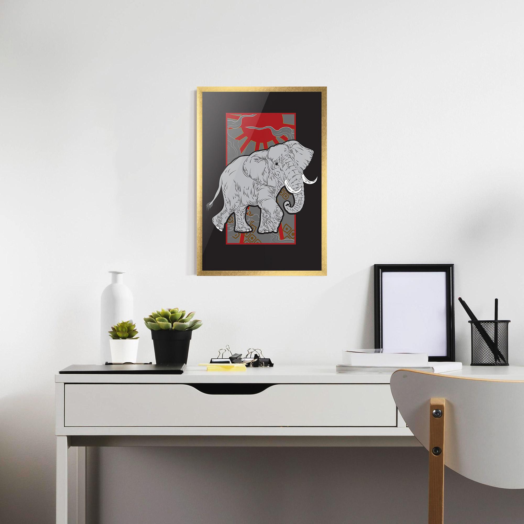 Plakat w Ramie Asian Elephant mockup 7