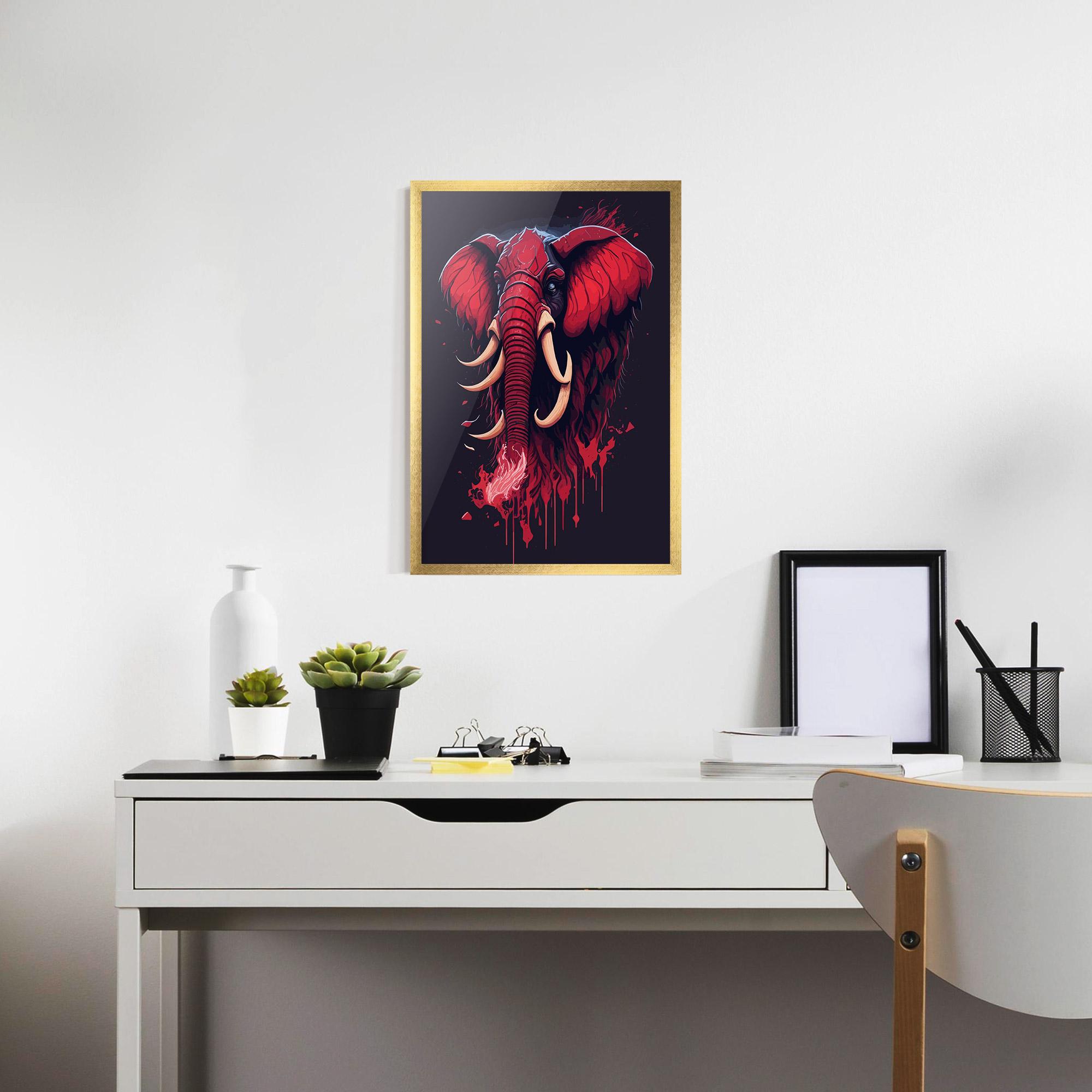 Plakat w Ramie Bloody Elephant mockup 7