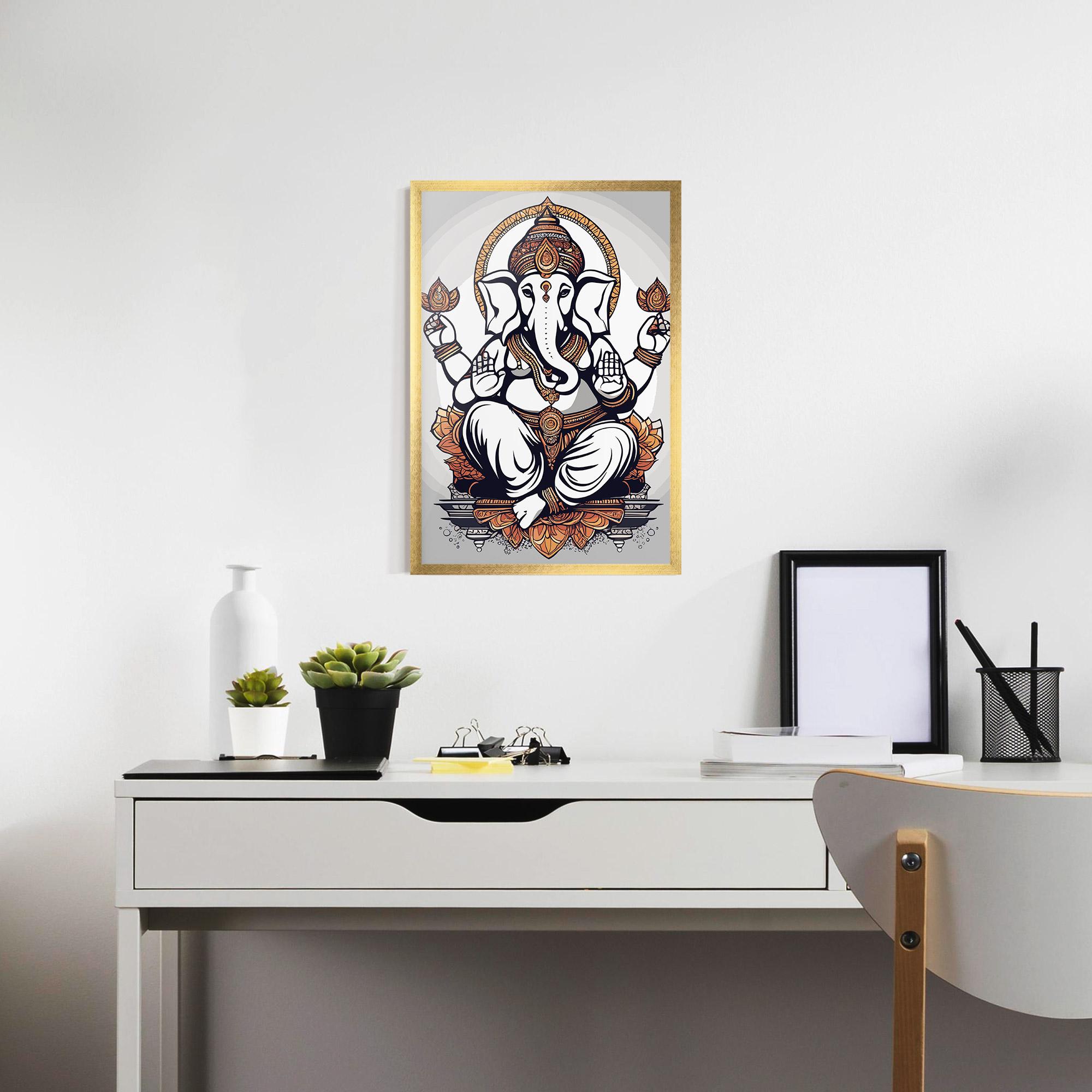 Plakat w Ramie Chaturthi Grey mockup 7