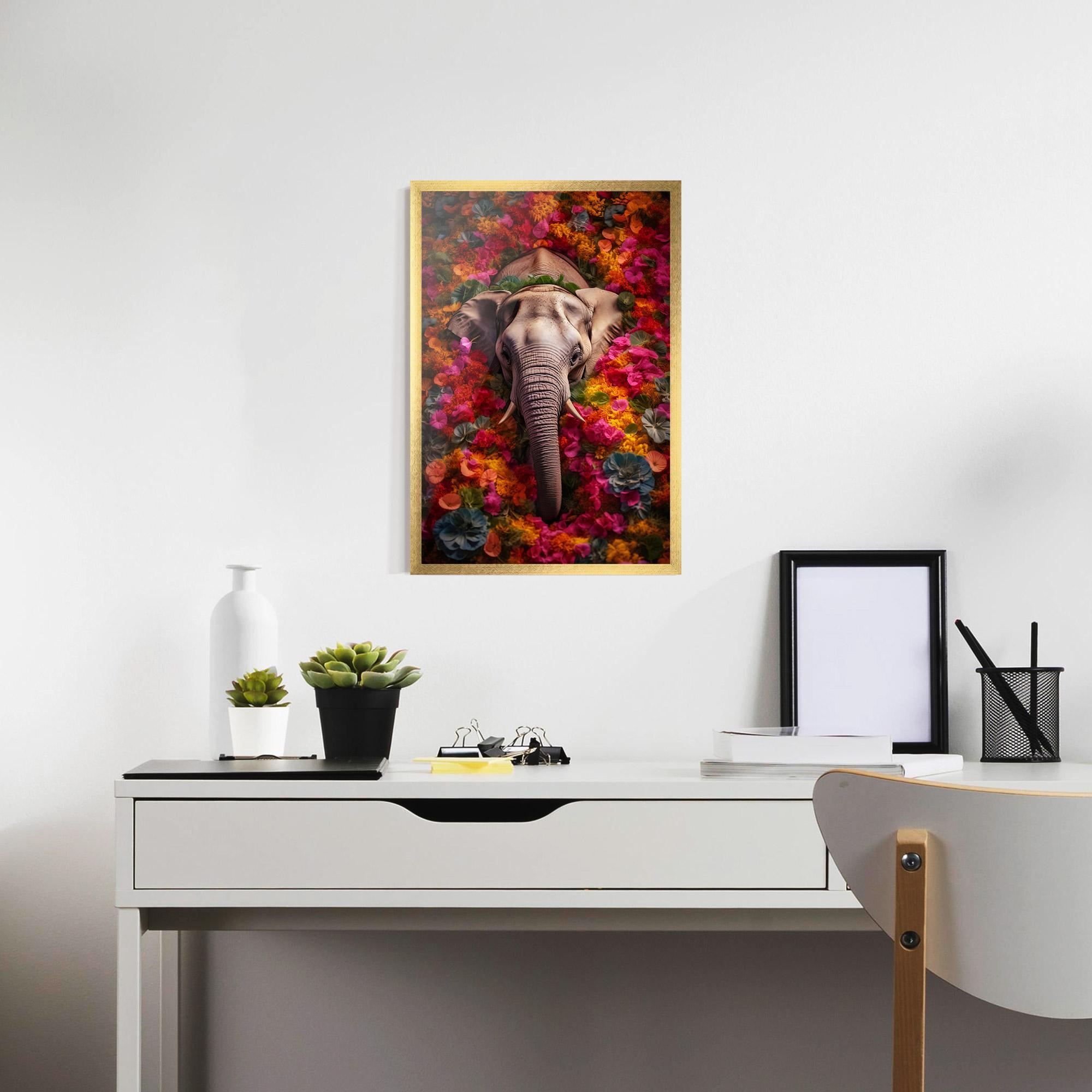 Plakat w Ramie Flower Elephant mockup 7