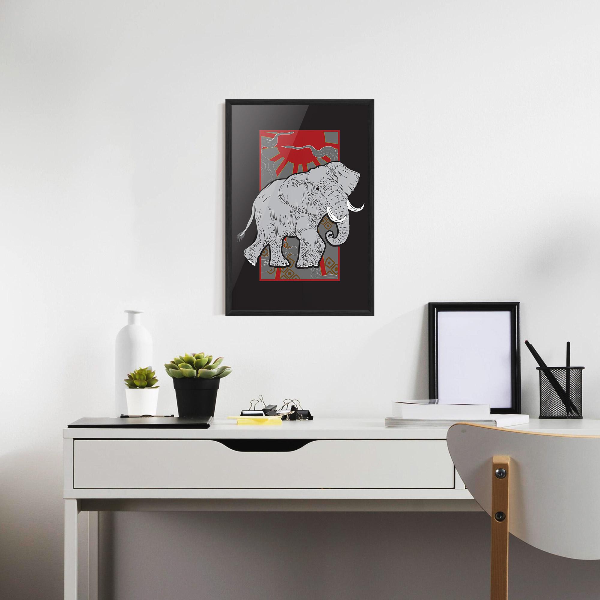Plakat w Ramie Asian Elephant mockup 7