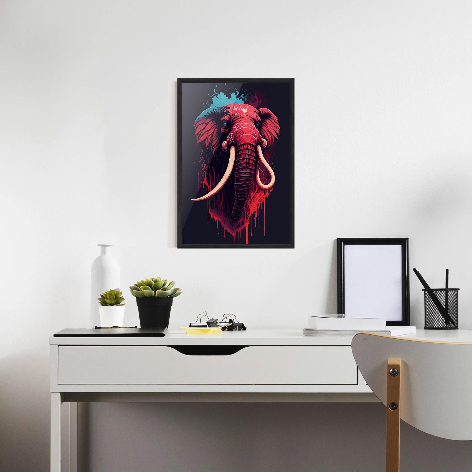 Plakat w Ramie Blue Red Elephant mockup 7
