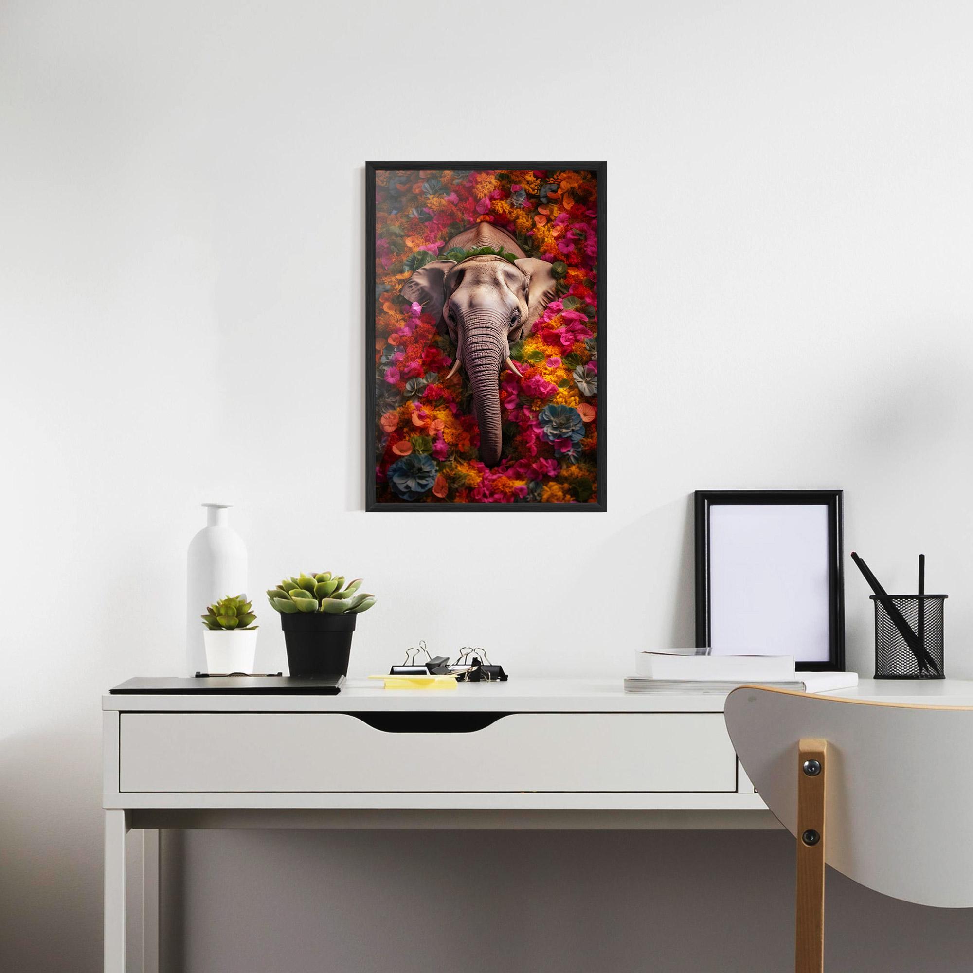 Plakat w Ramie Flower Elephant mockup 7