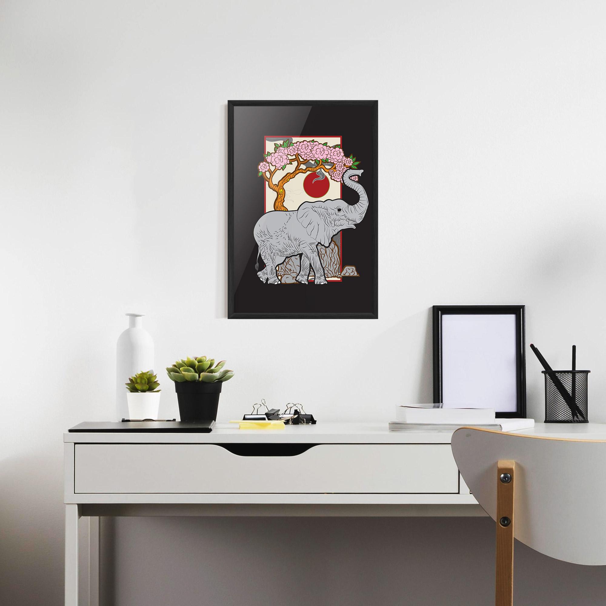 Plakat w Ramie Three Elephant mockup 7