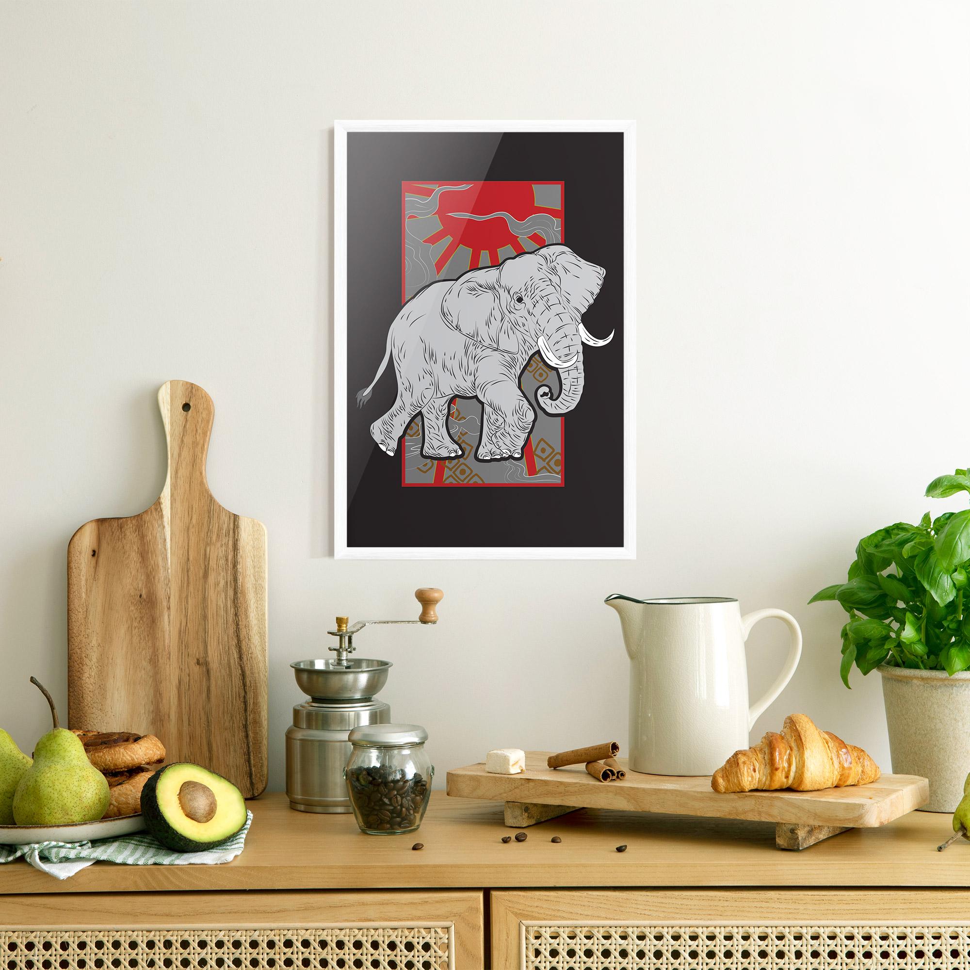 Plakat w Ramie Asian Elephant mockup 8