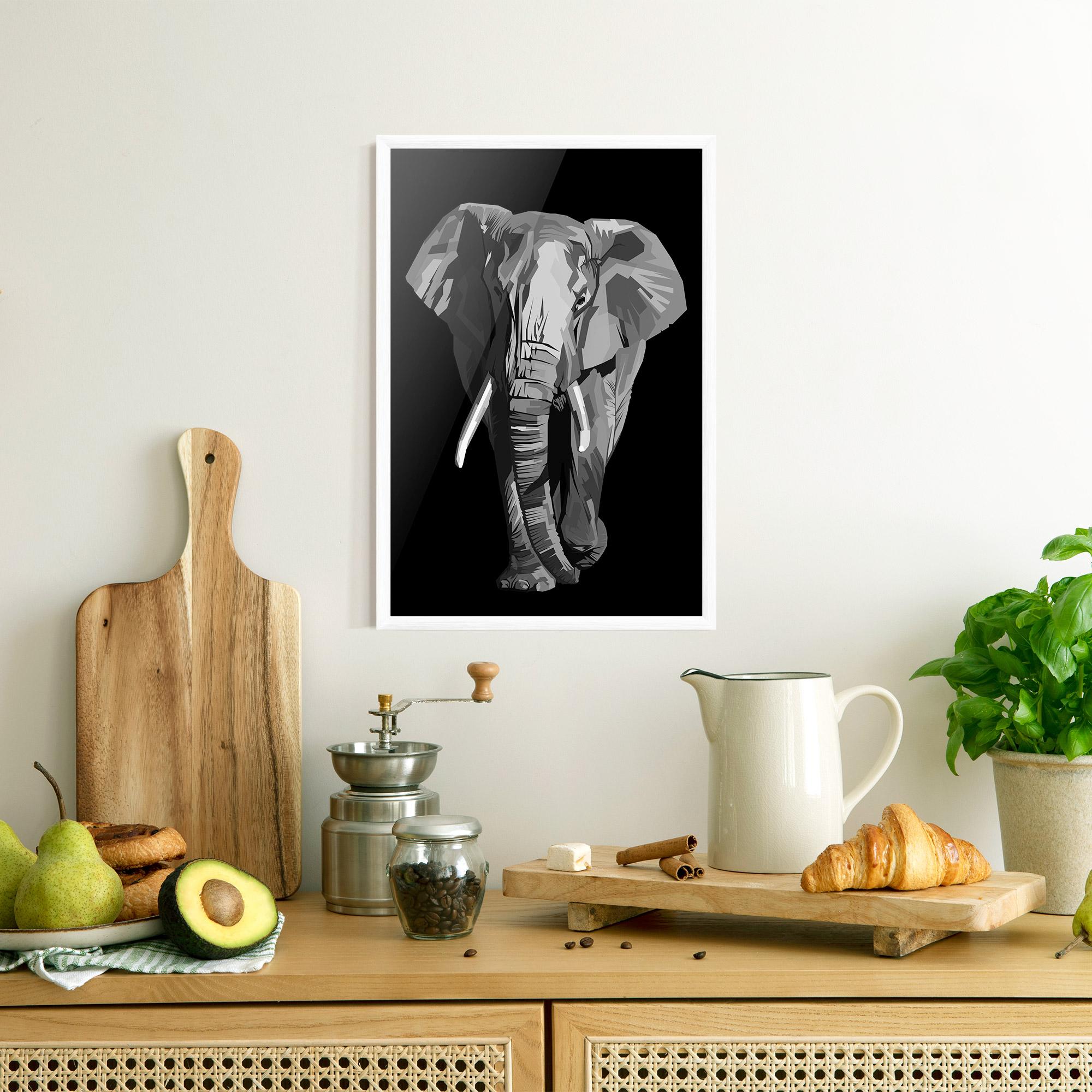 Plakat w Ramie Beautiful Grey Elephant mockup 8