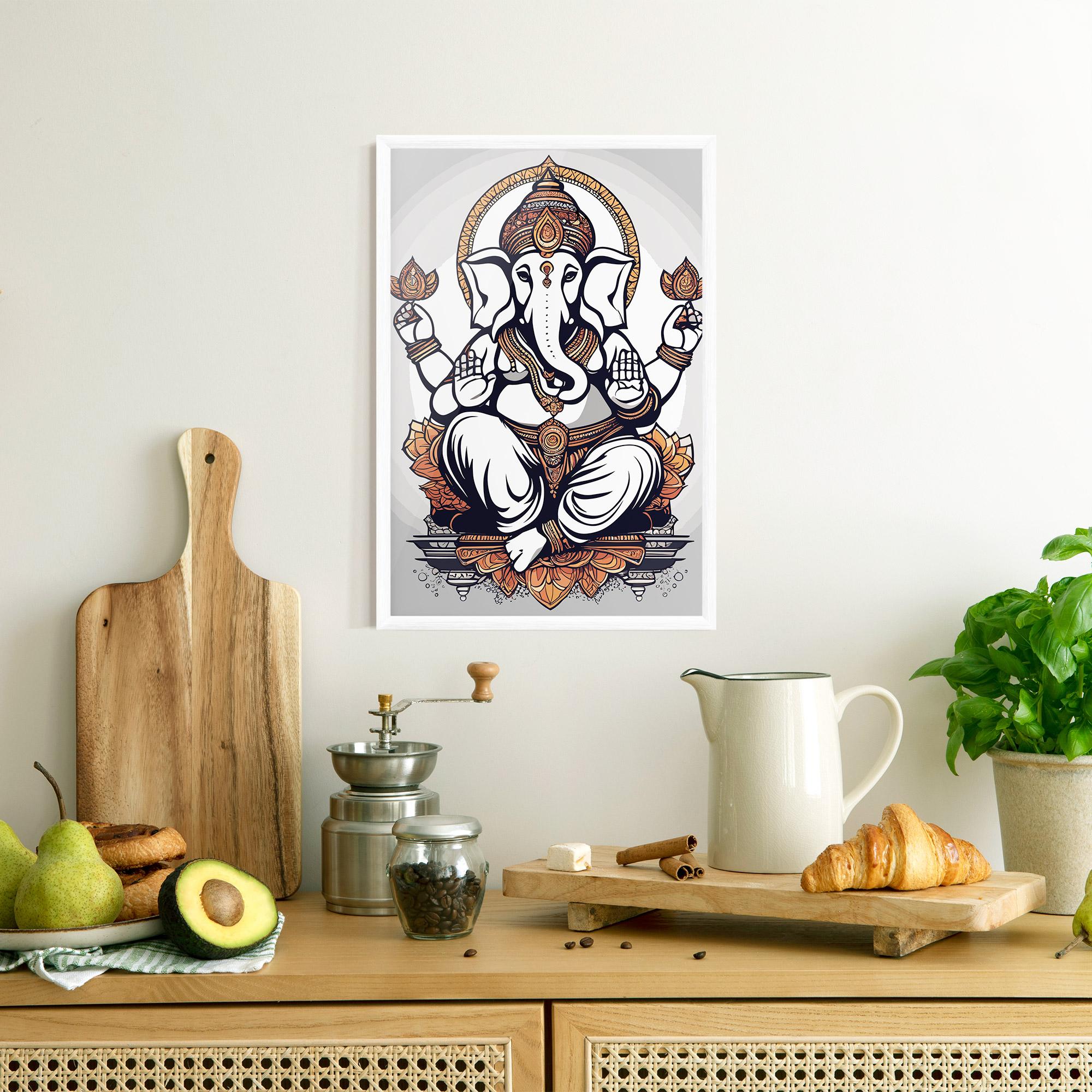 Plakat w Ramie Chaturthi Grey mockup 8