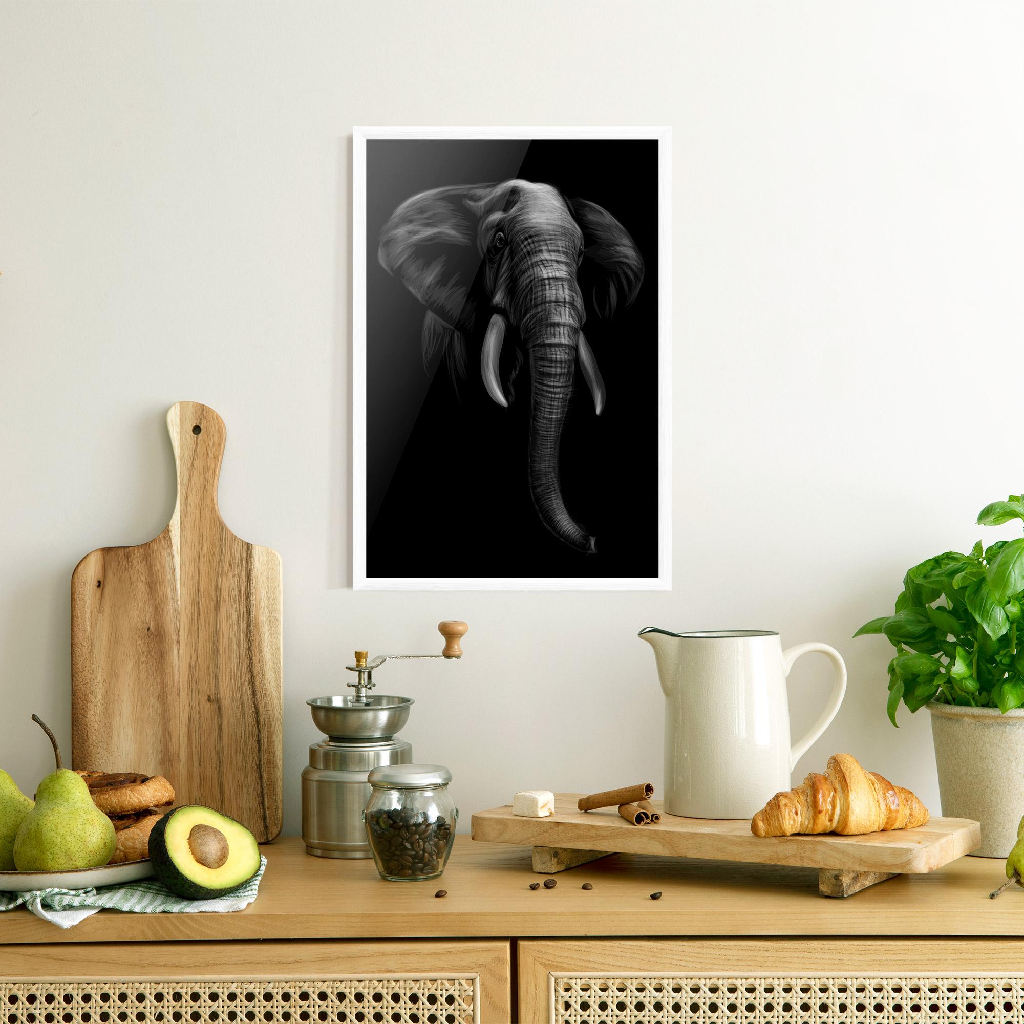 Plakat w Ramie Elephant Head mockup 8