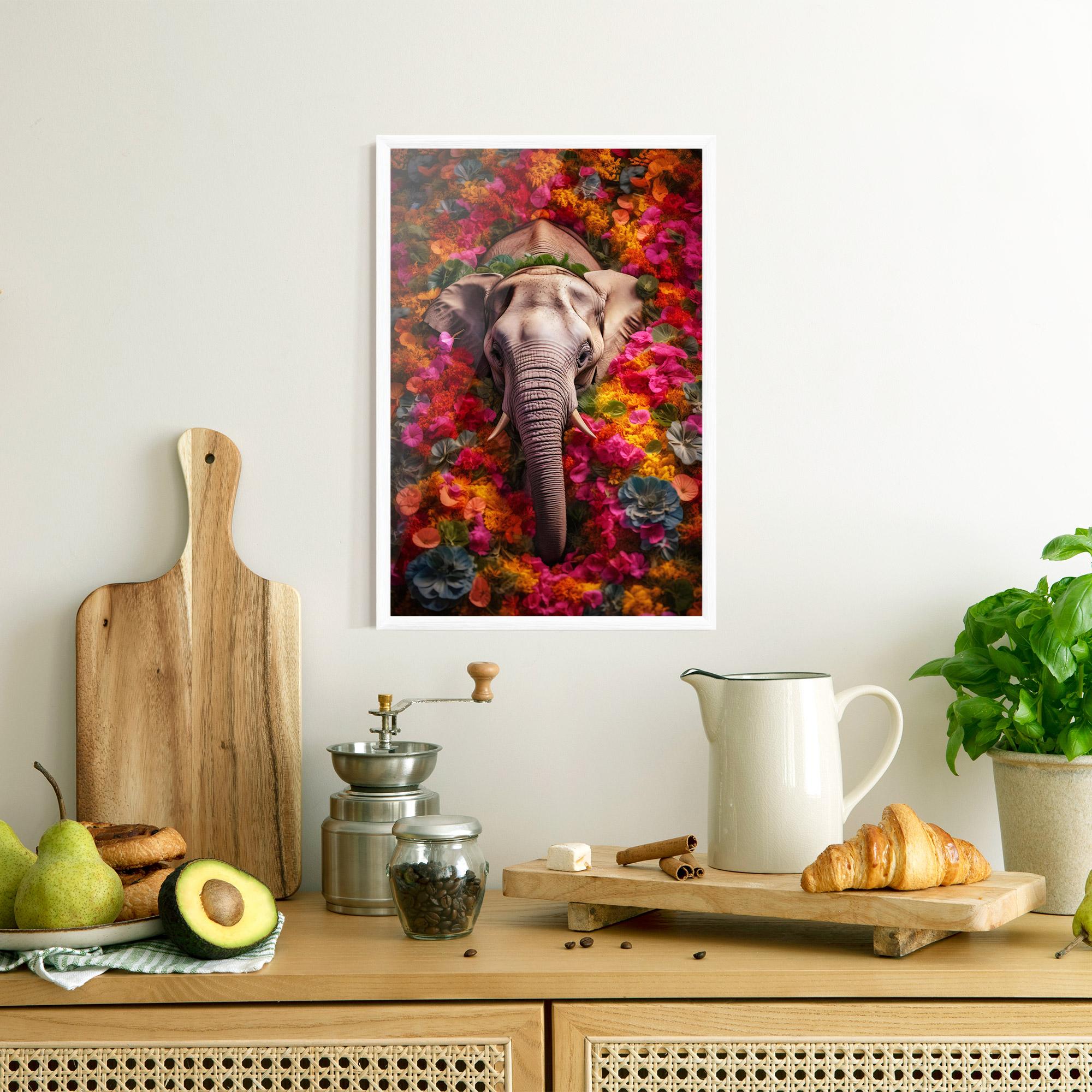 Plakat w Ramie Flower Elephant mockup 8