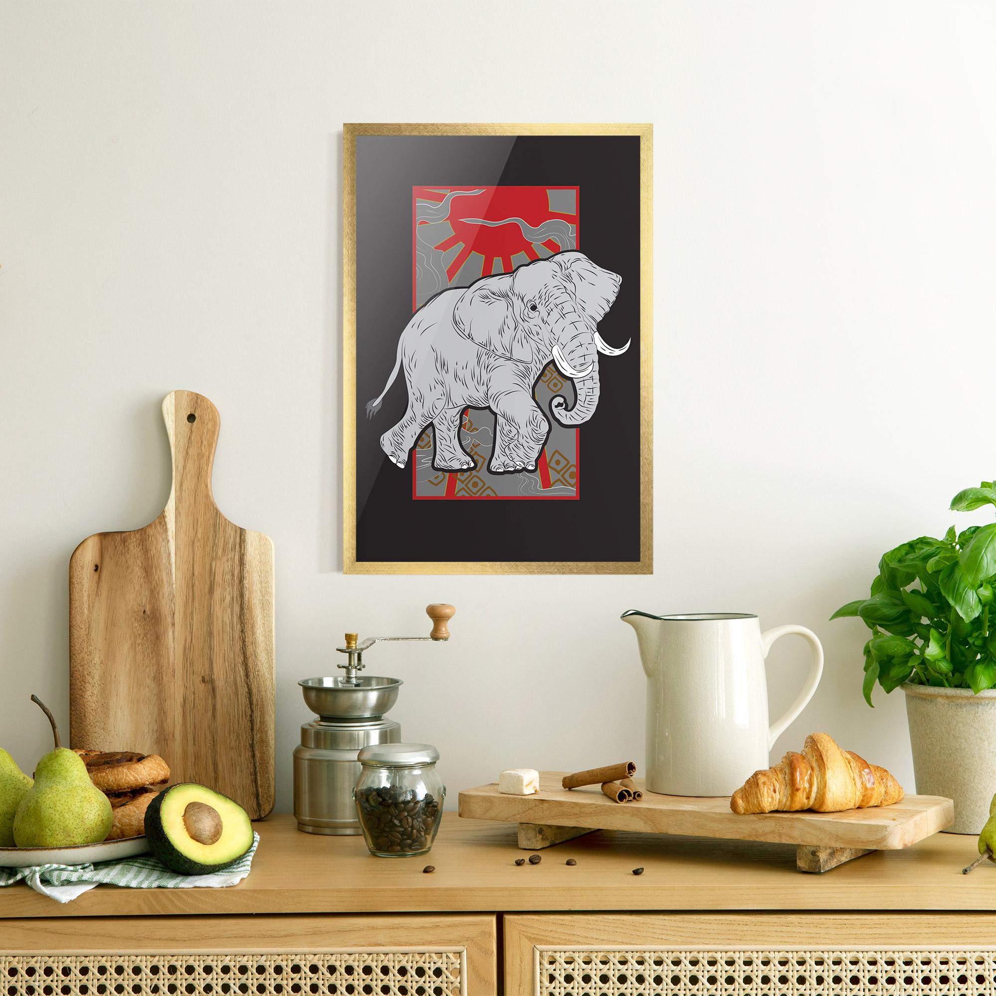 Plakat w Ramie Asian Elephant mockup 8