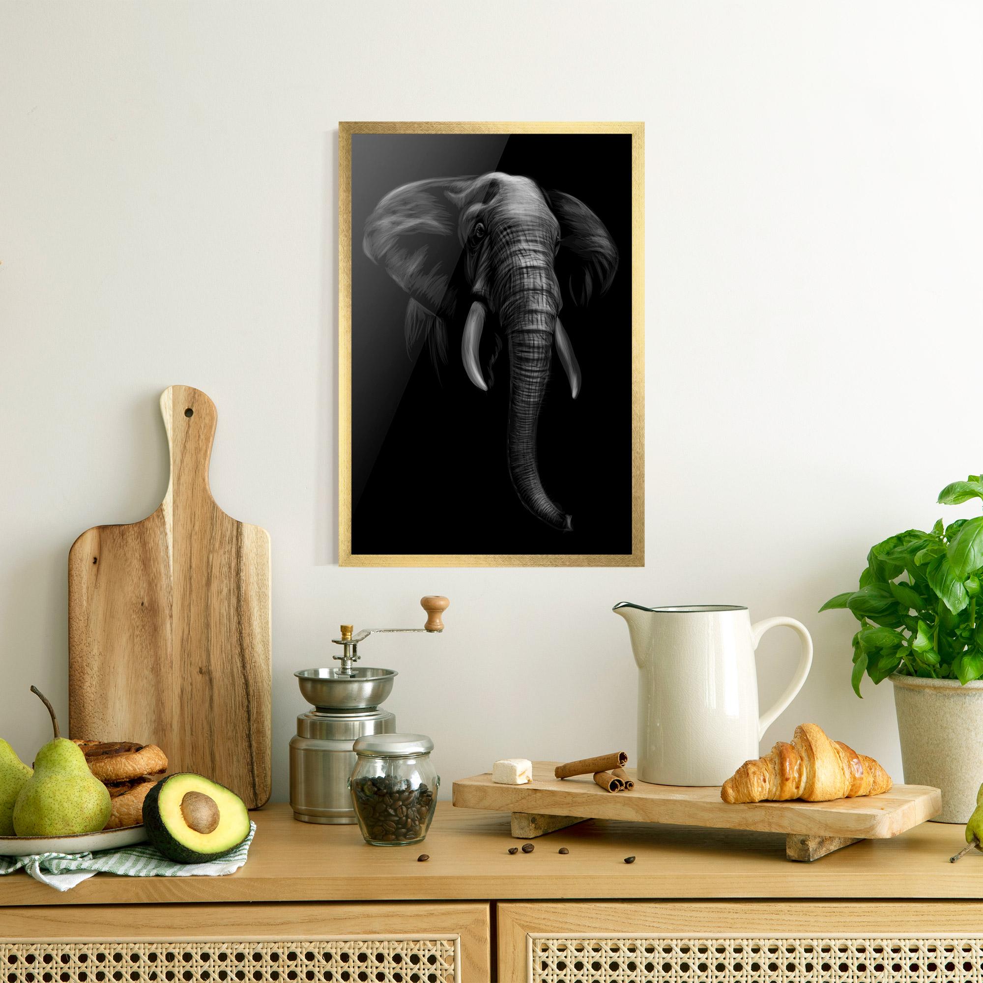 Plakat w Ramie Elephant Head mockup 8