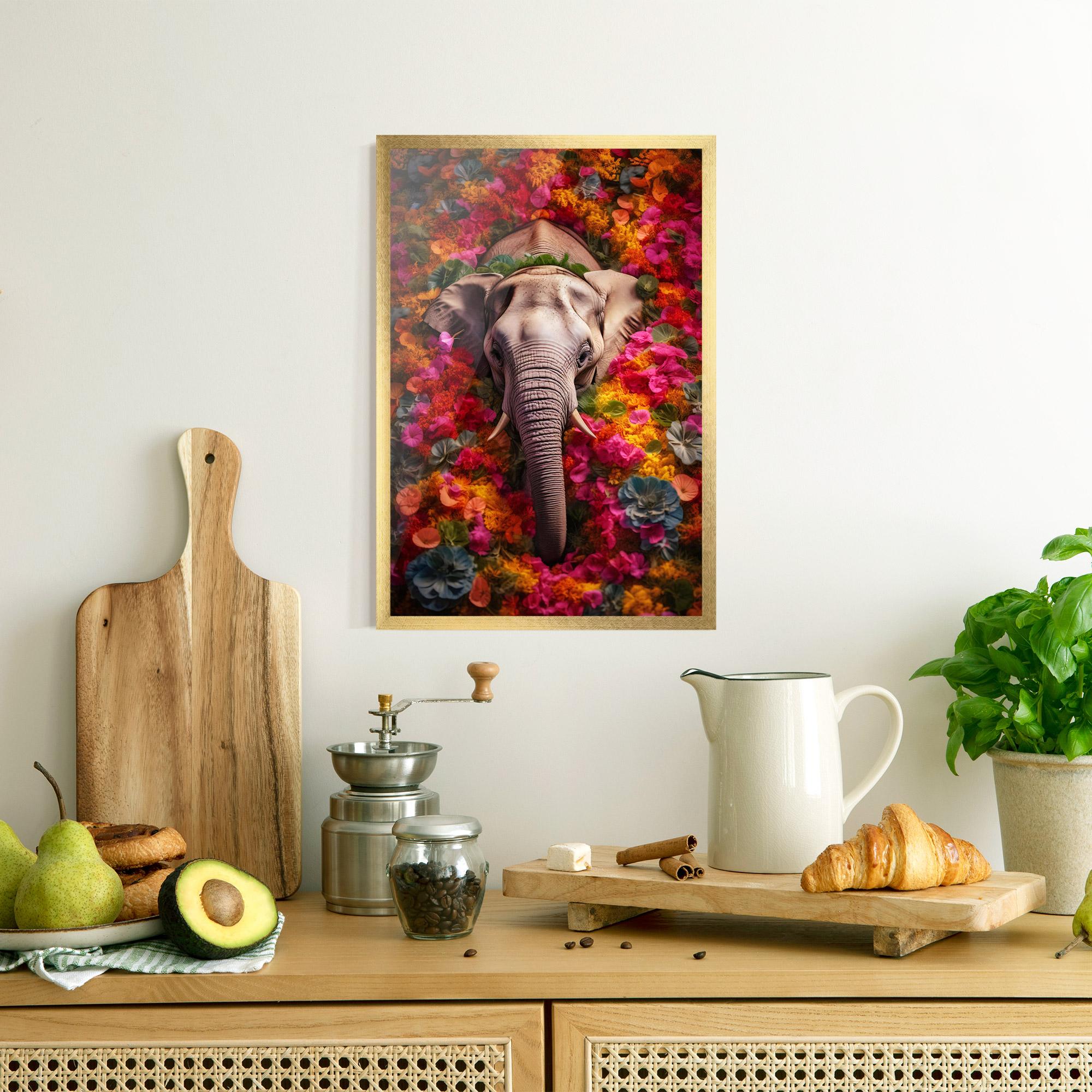 Plakat w Ramie Flower Elephant mockup 8