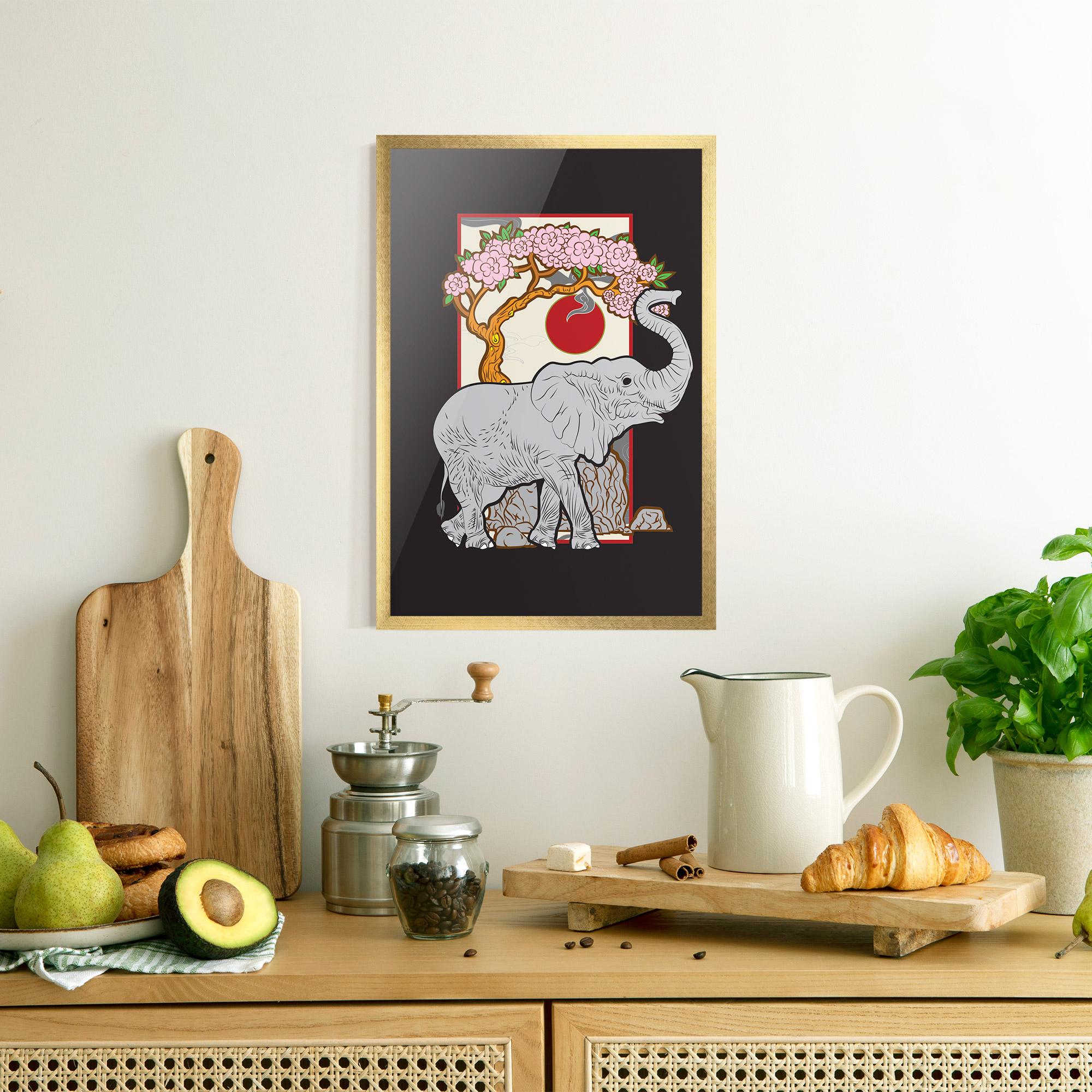 Plakat w Ramie Three Elephant mockup 8