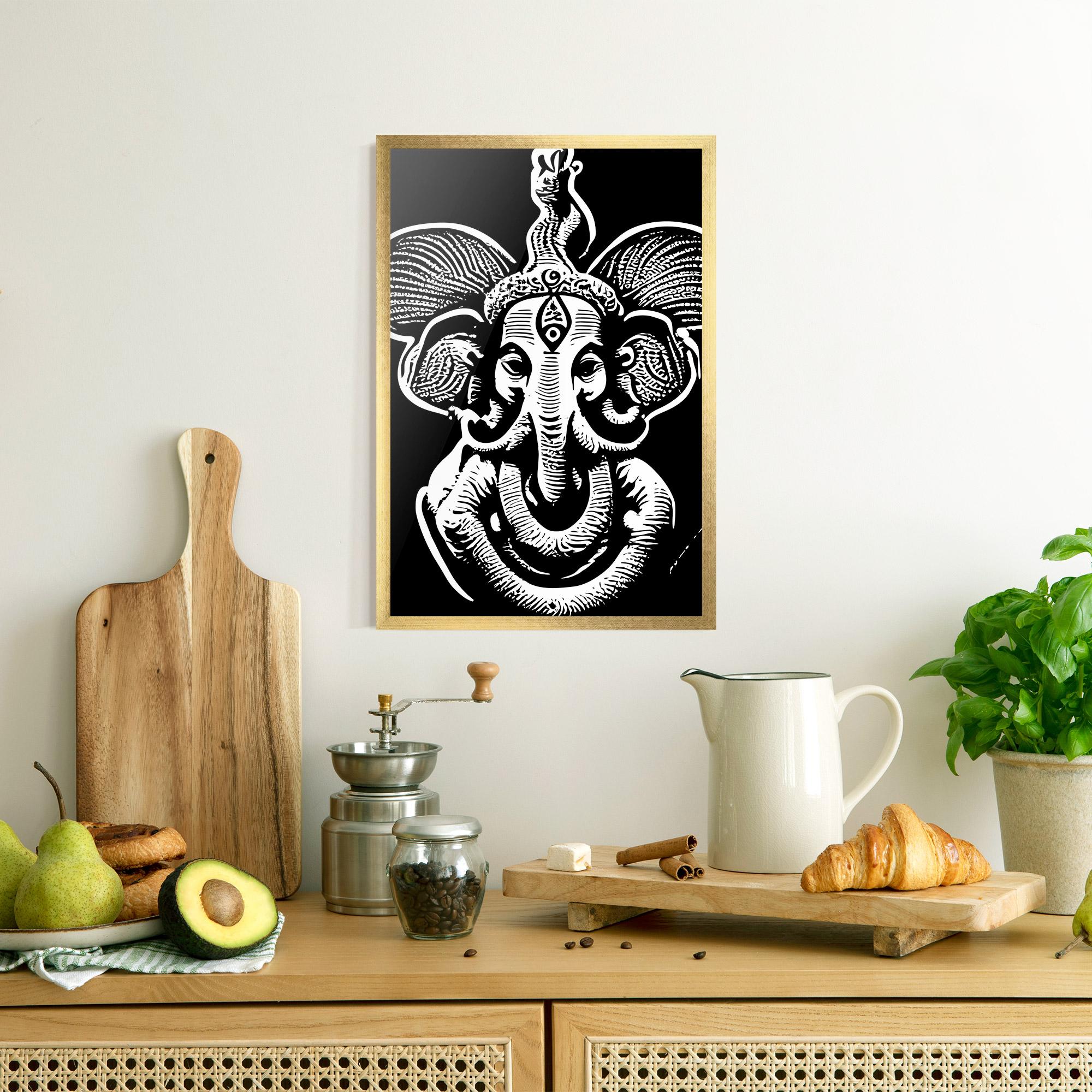 Plakat w Ramie White Head Elephant mockup 8