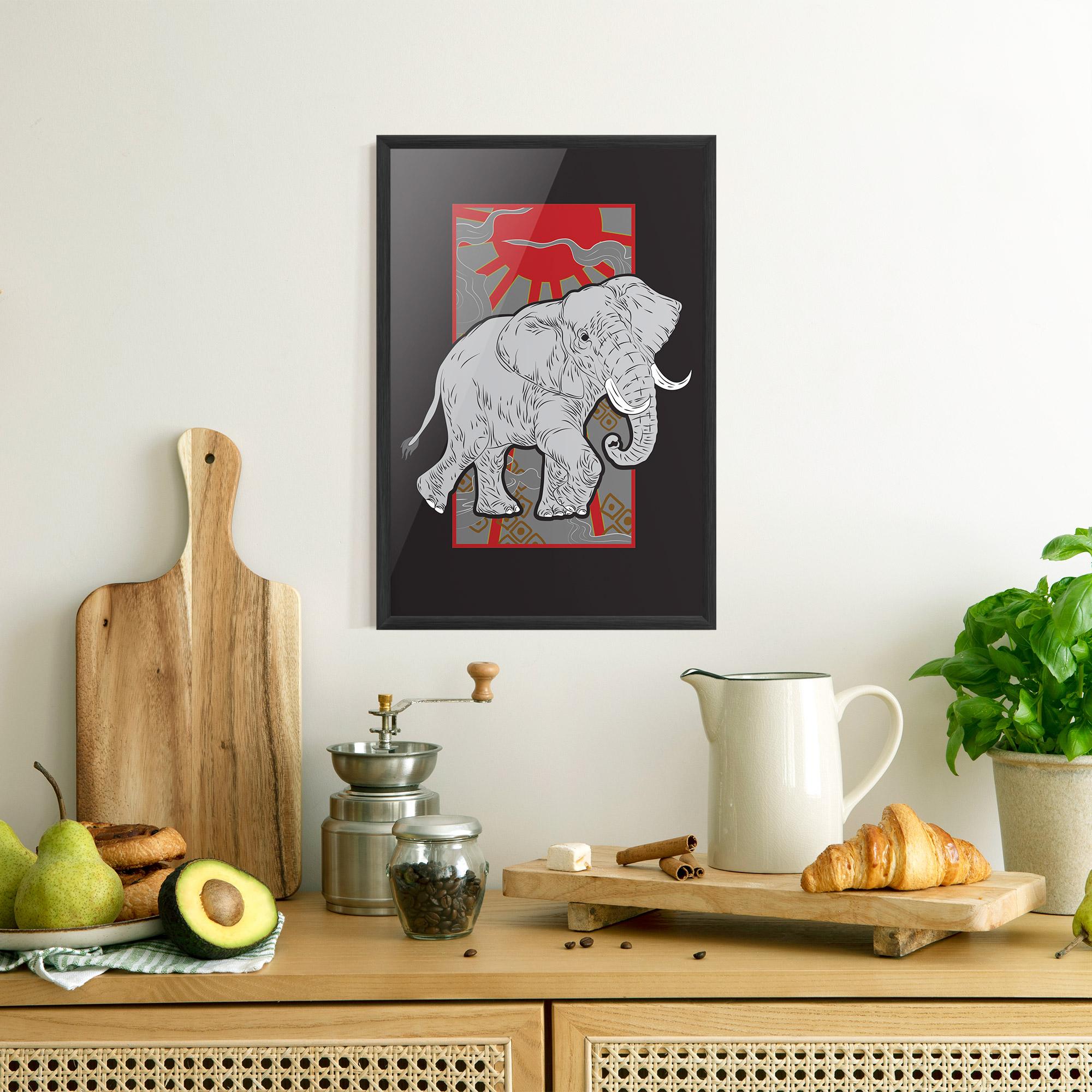 Plakat w Ramie Asian Elephant mockup 8