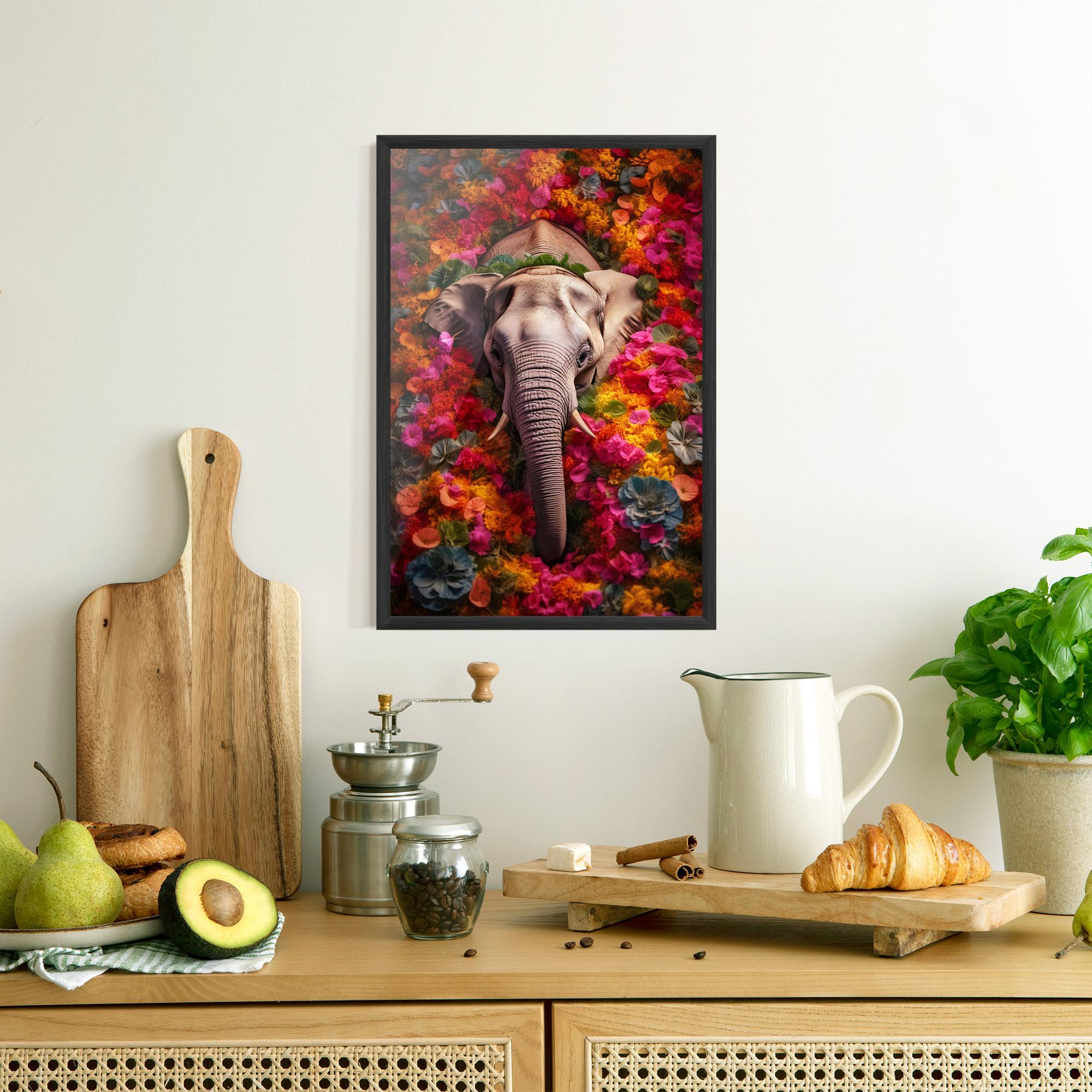 Plakat w Ramie Flower Elephant mockup 8