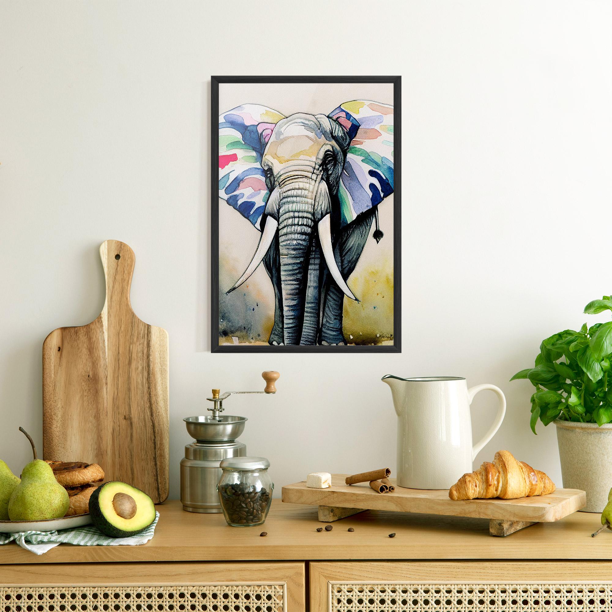 Plakat w Ramie Watercolor Elephant Art mockup 8
