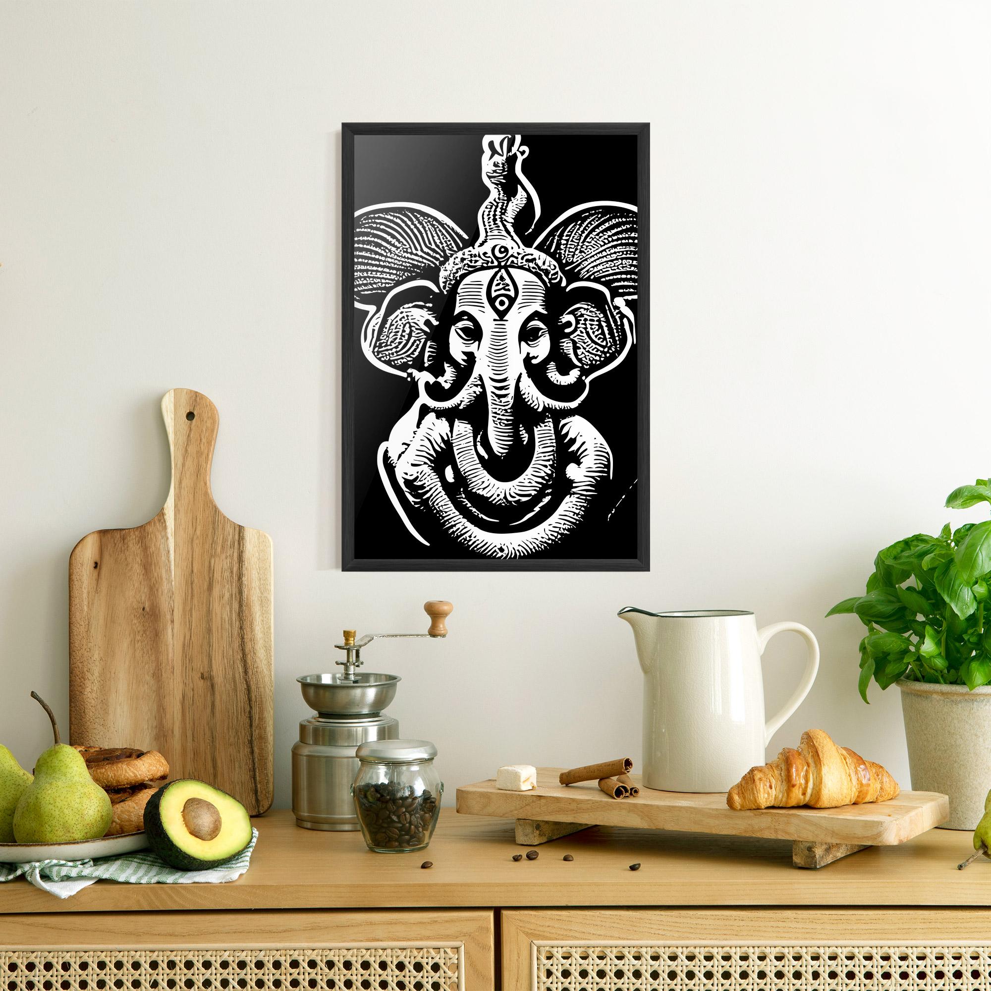 Plakat w Ramie White Head Elephant mockup 8